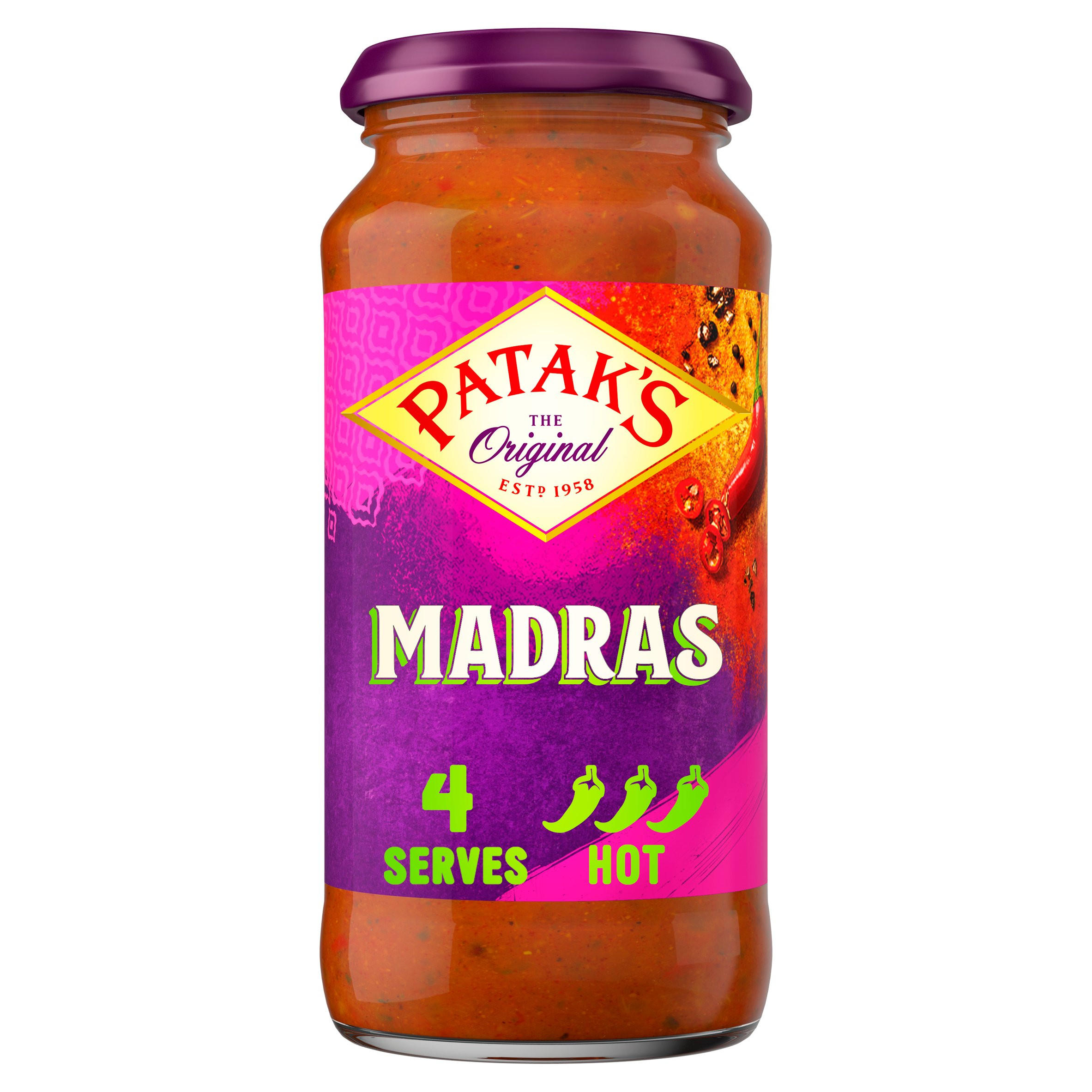 Patak's Indian Madras Curry Sauce 450g, folic acid free