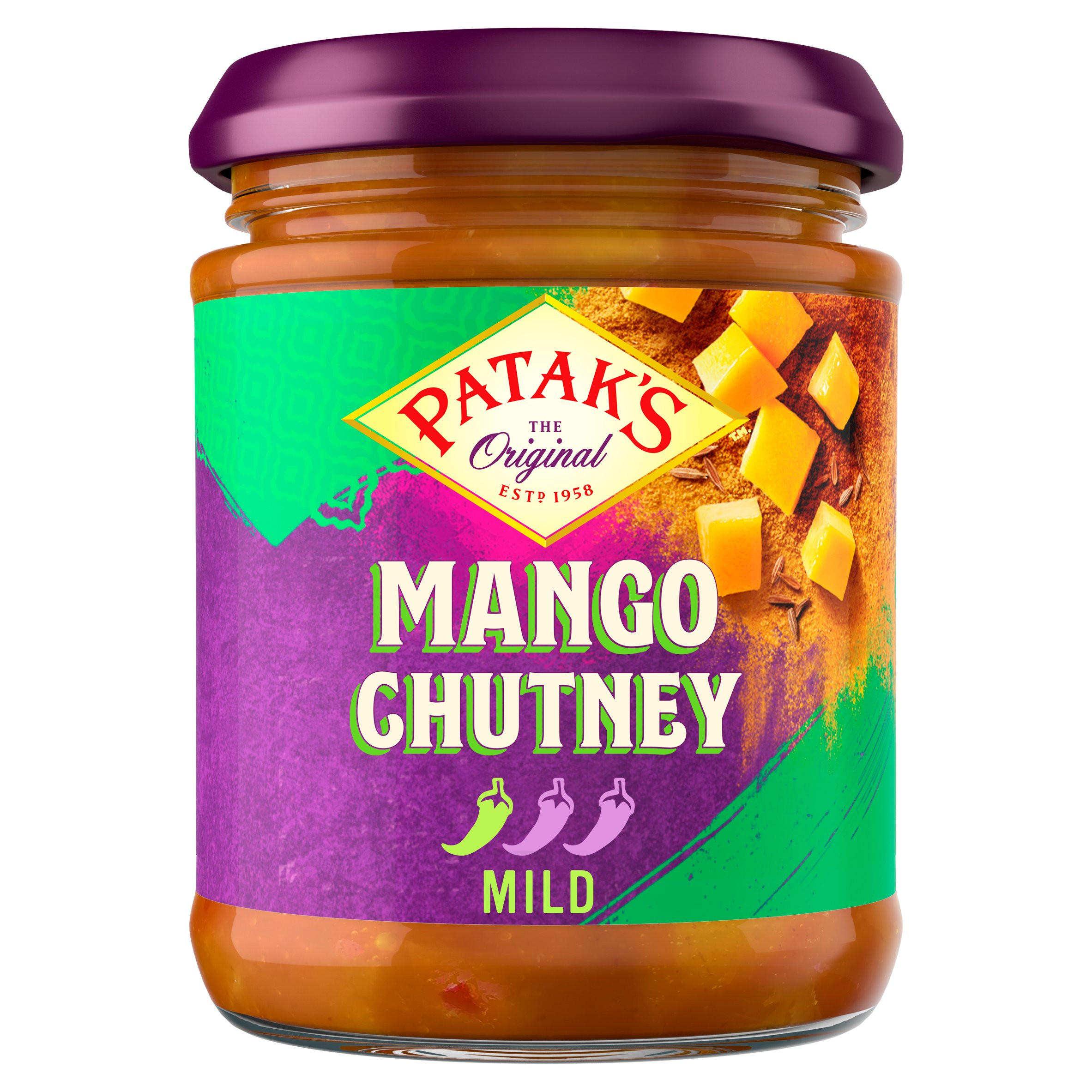 Patak's Indian Mango Chutney 210g, folic acid free