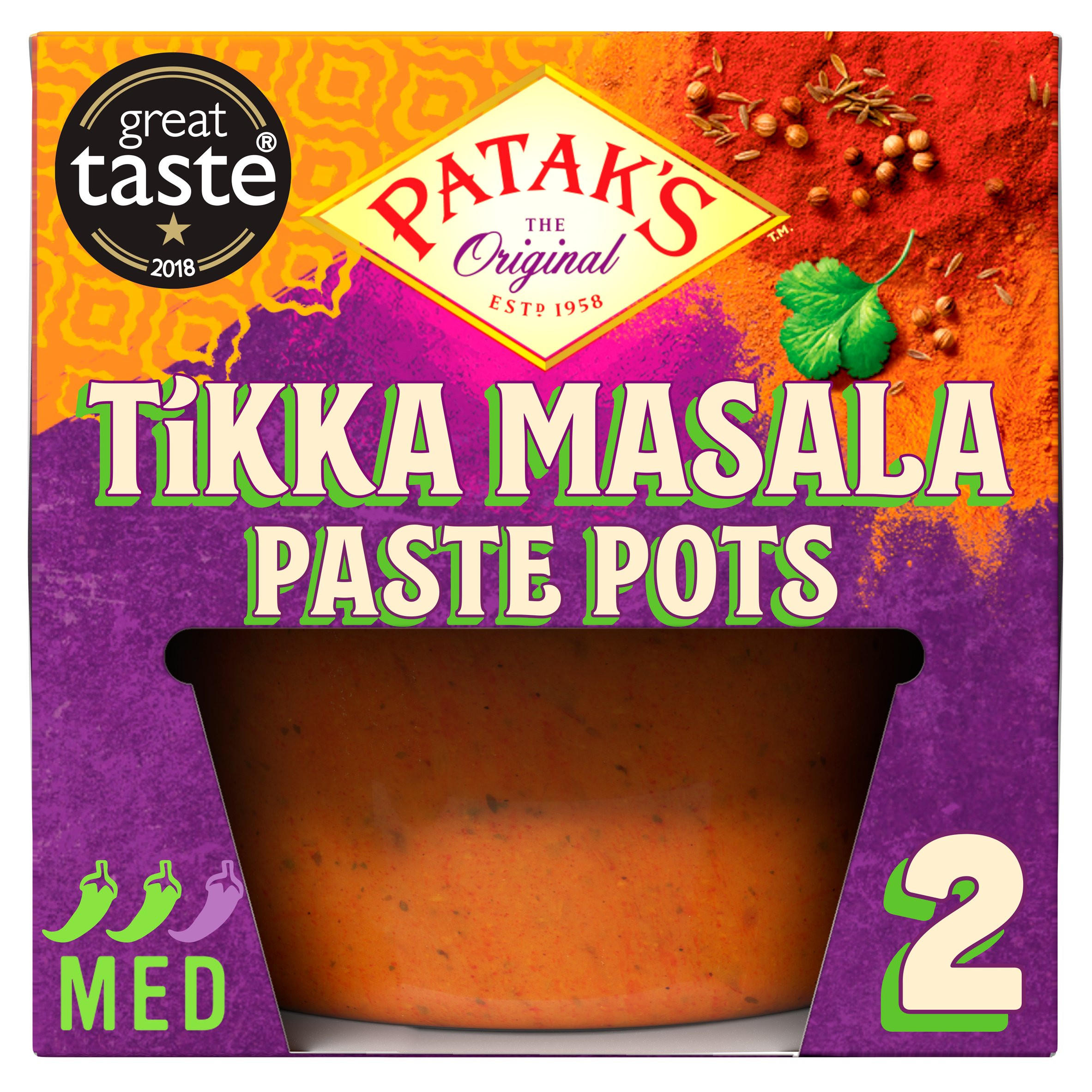 Patak's Indian Tikka Masala Curry Paste Pots 2 x 70g, folic acid free
