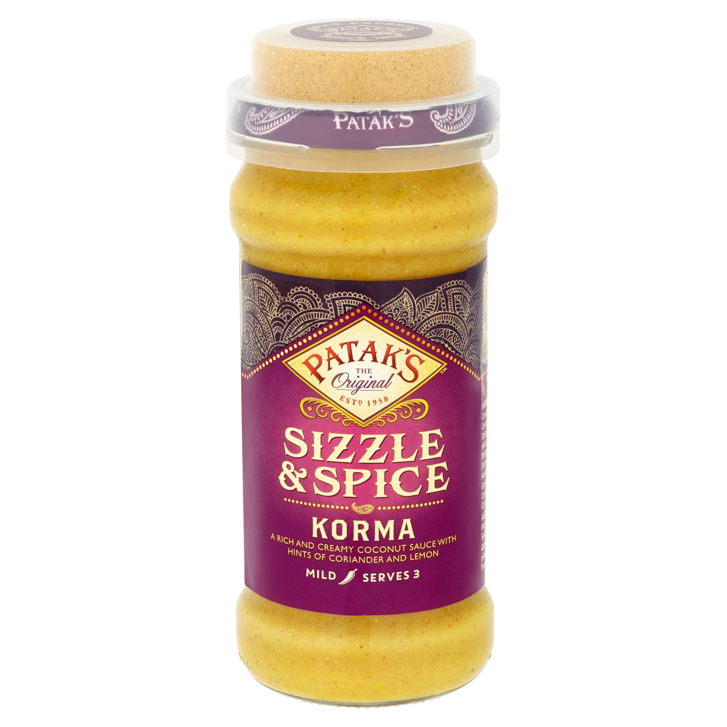 Patak's Korma Sizzle & Spice Curry Sauce 360g Indian and Curry Sauces Iceland Foods