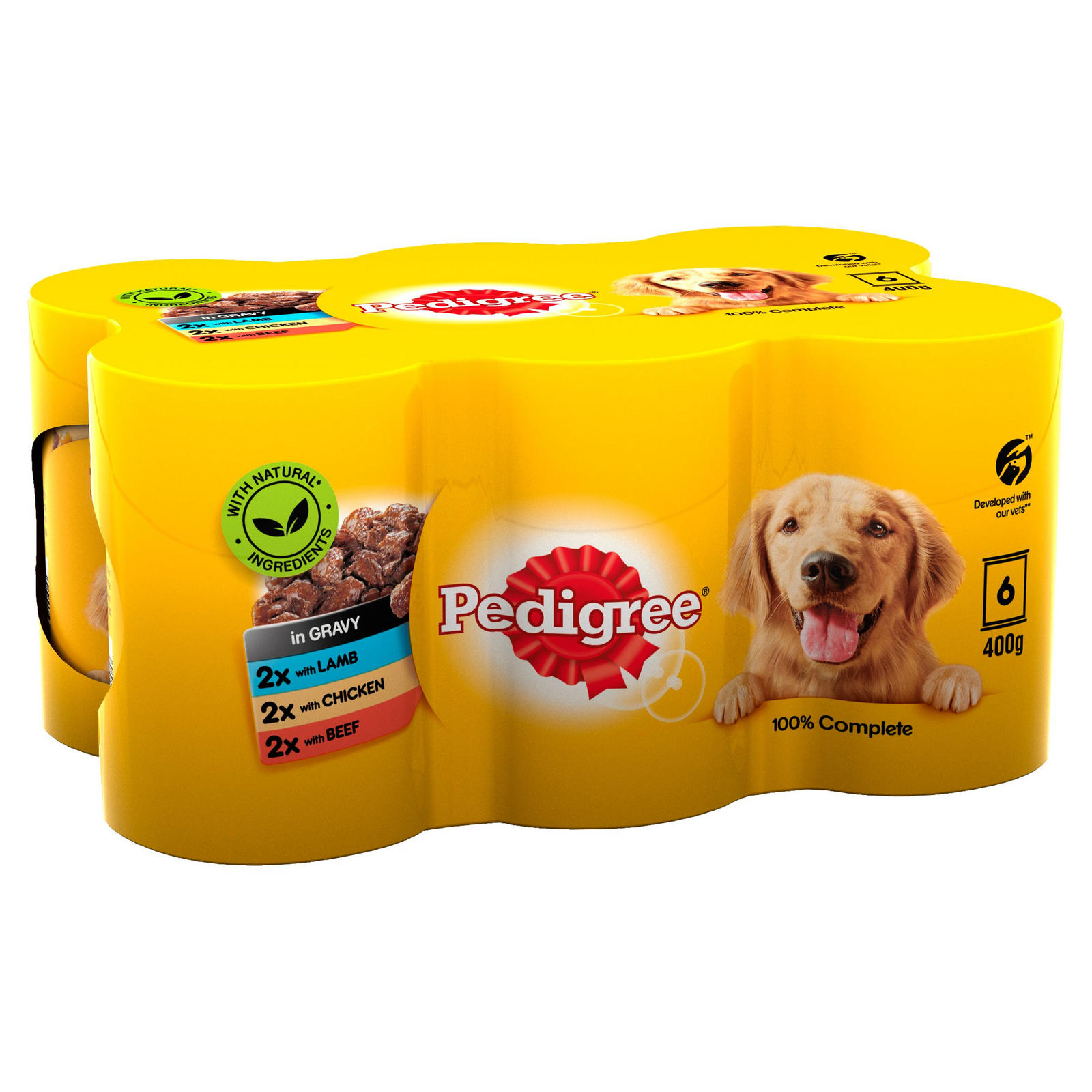 Pedigree Wet Dog Food Tins Mixed Selection in Gravy 6 x 400g Dog Food