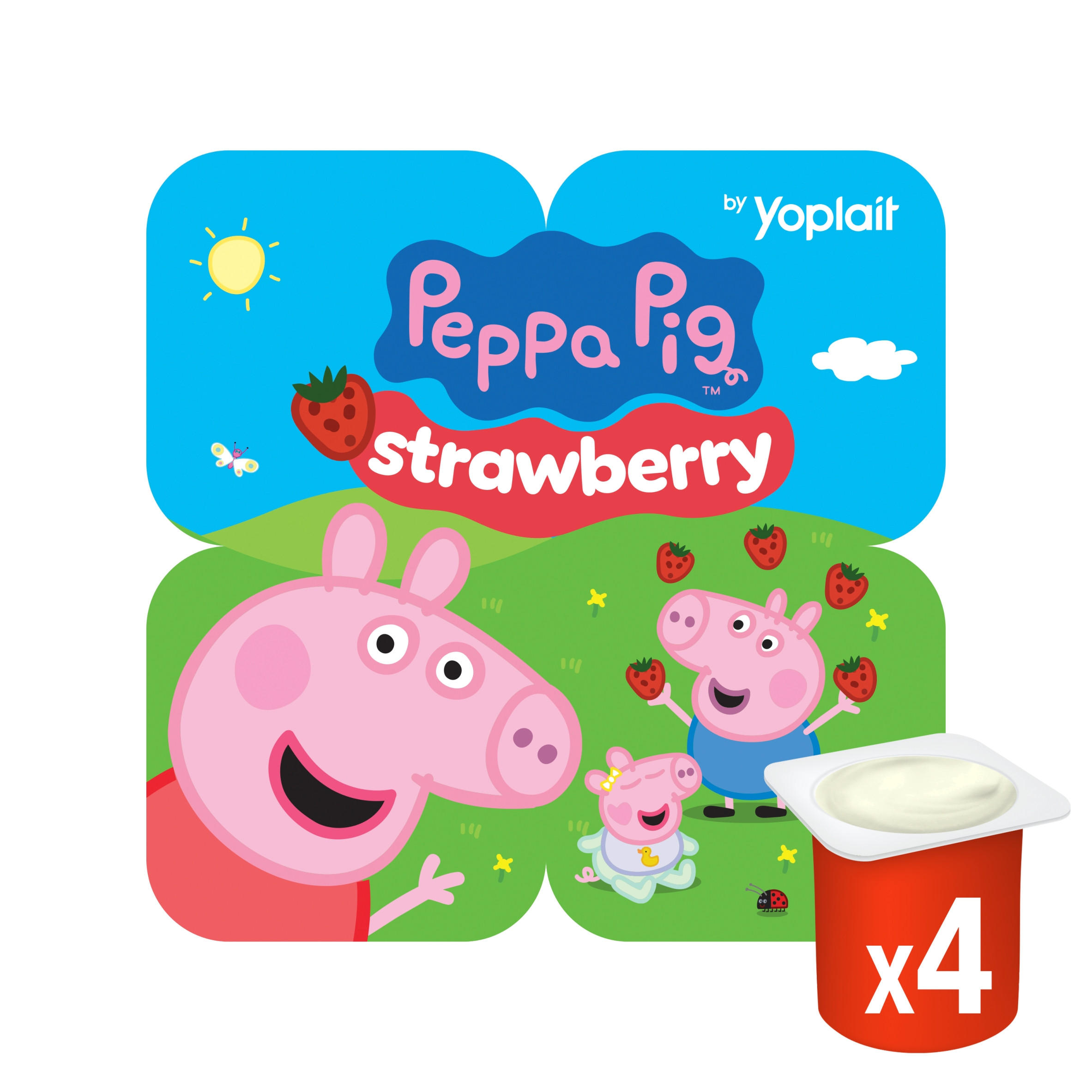 Peppa Pig Kids Strawberry Yoghurt Pots 4x85g