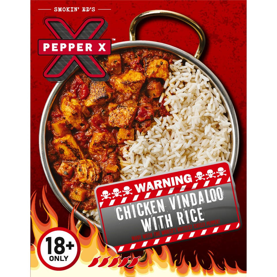 Pepper X Chicken Vindaloo with Rice 400g, folic acid free