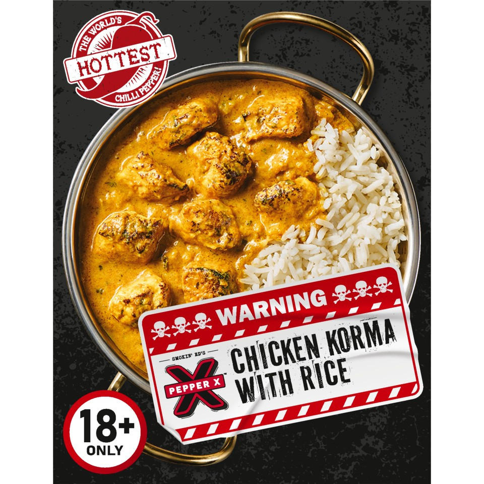 Pepper X Smokin' Ed's Pepper X Chicken Korma with Rice 400g, folic acid free