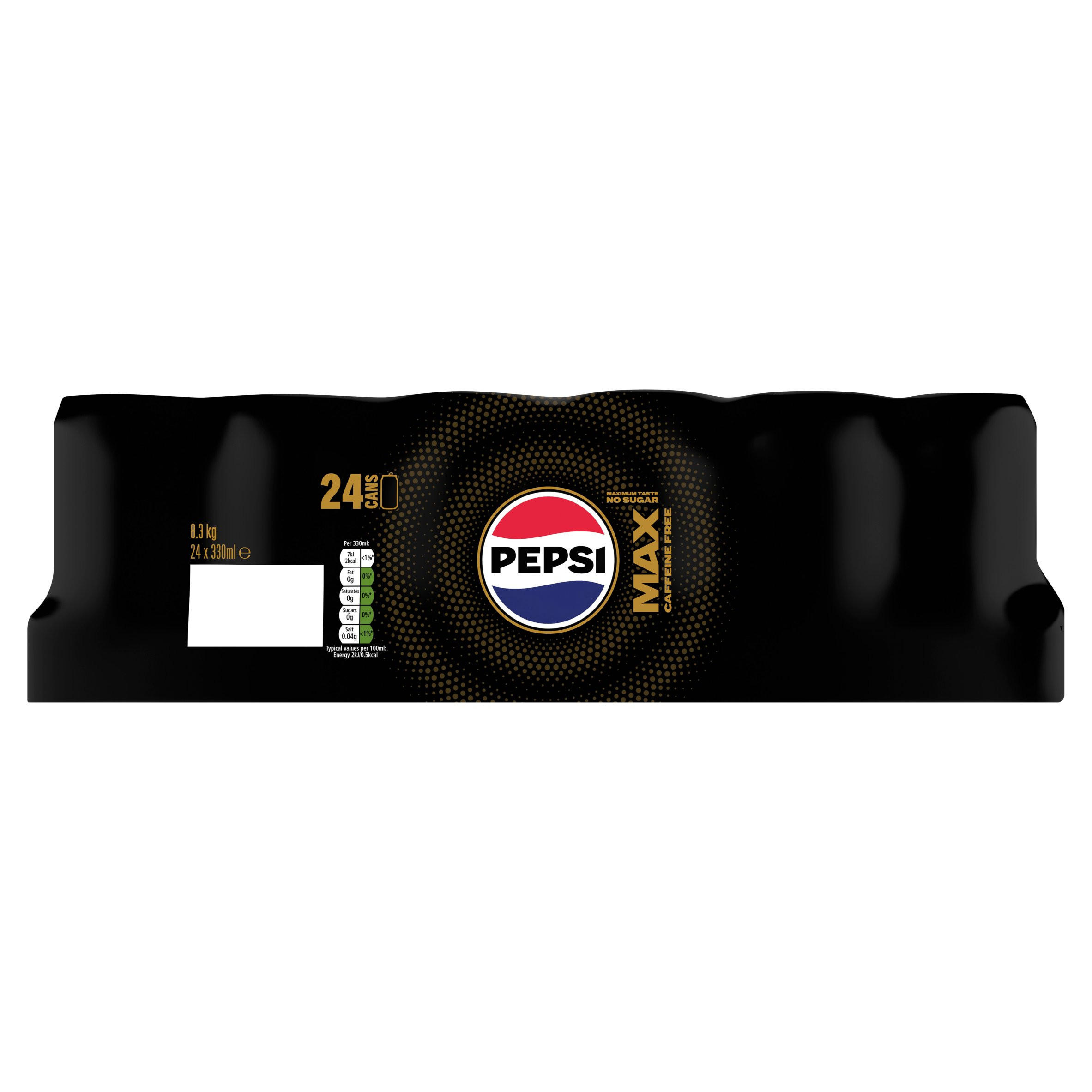 Pepsi Max No Caffeine No Sugar Cola Cans 24 x 330ml Cola Iceland Foods