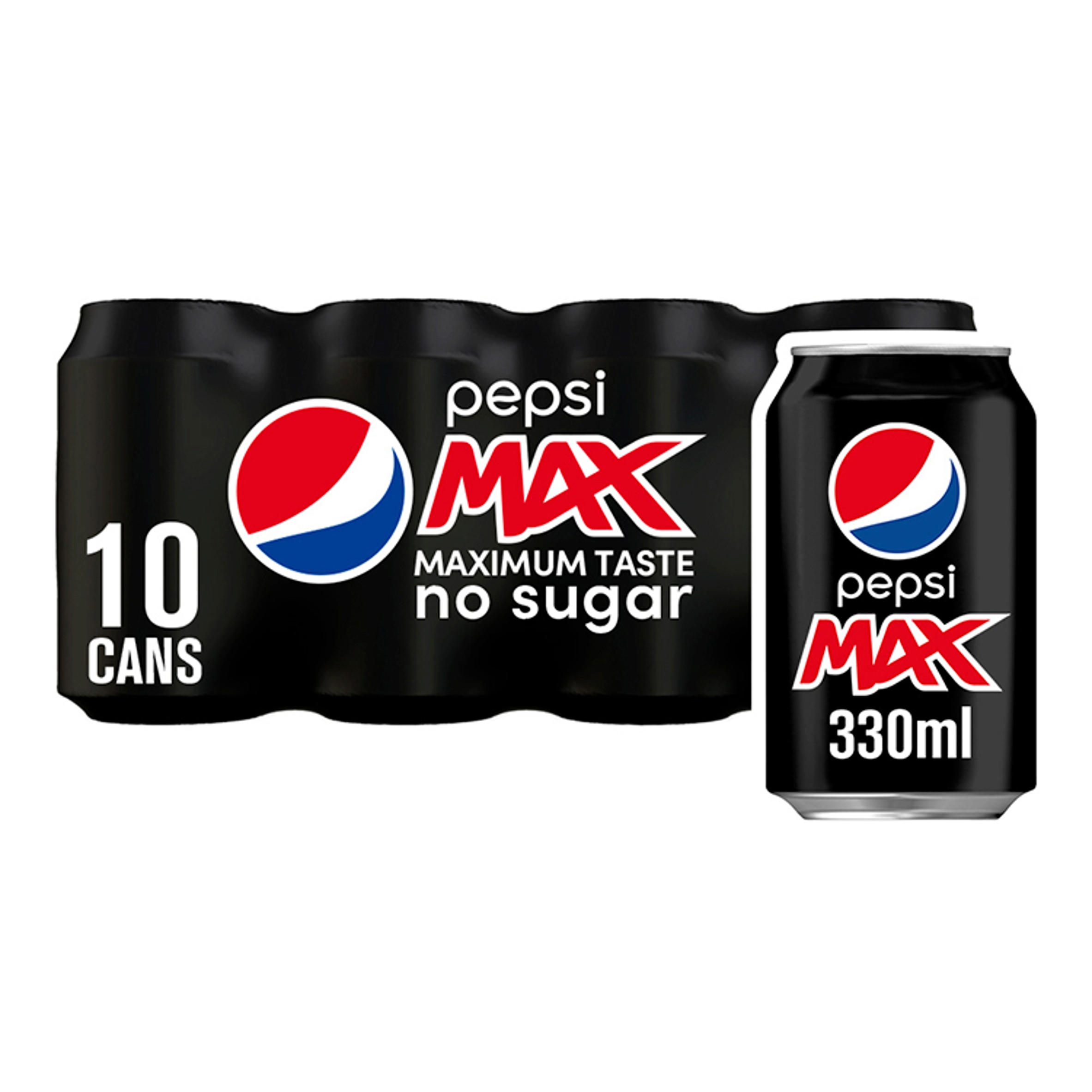 Pepsi Max No Sugar Cola Can 10x330ml | Multipacks | Iceland Foods