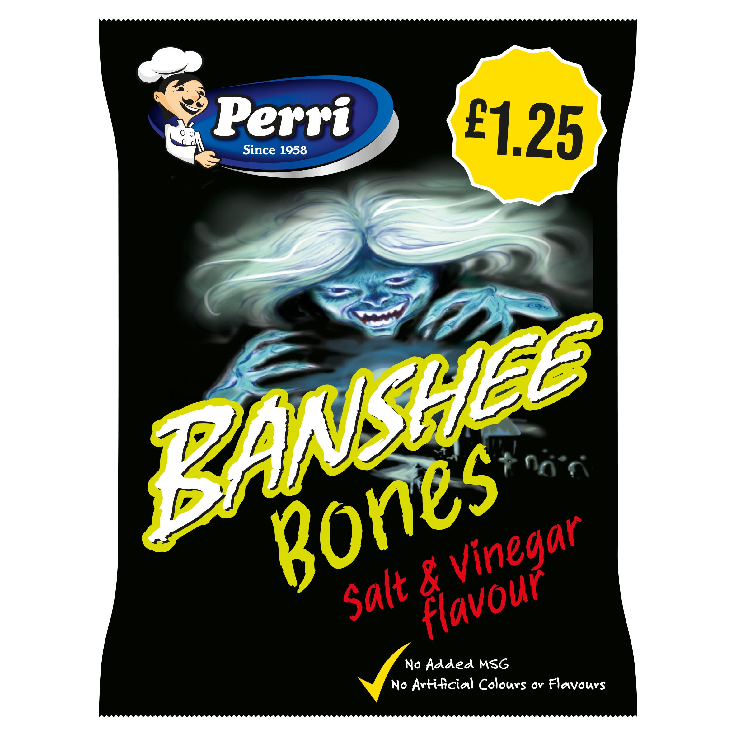 Perri Salt & Vinegar Flavour Banshee Bones 40g, folic acid free