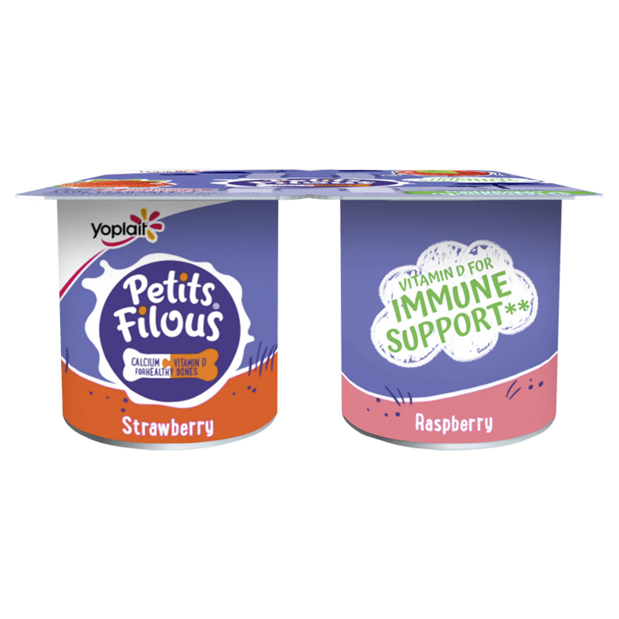 Petits Filous Big Pots Strawberry and Raspberry Fromage Frais 4 x 85g (340g)