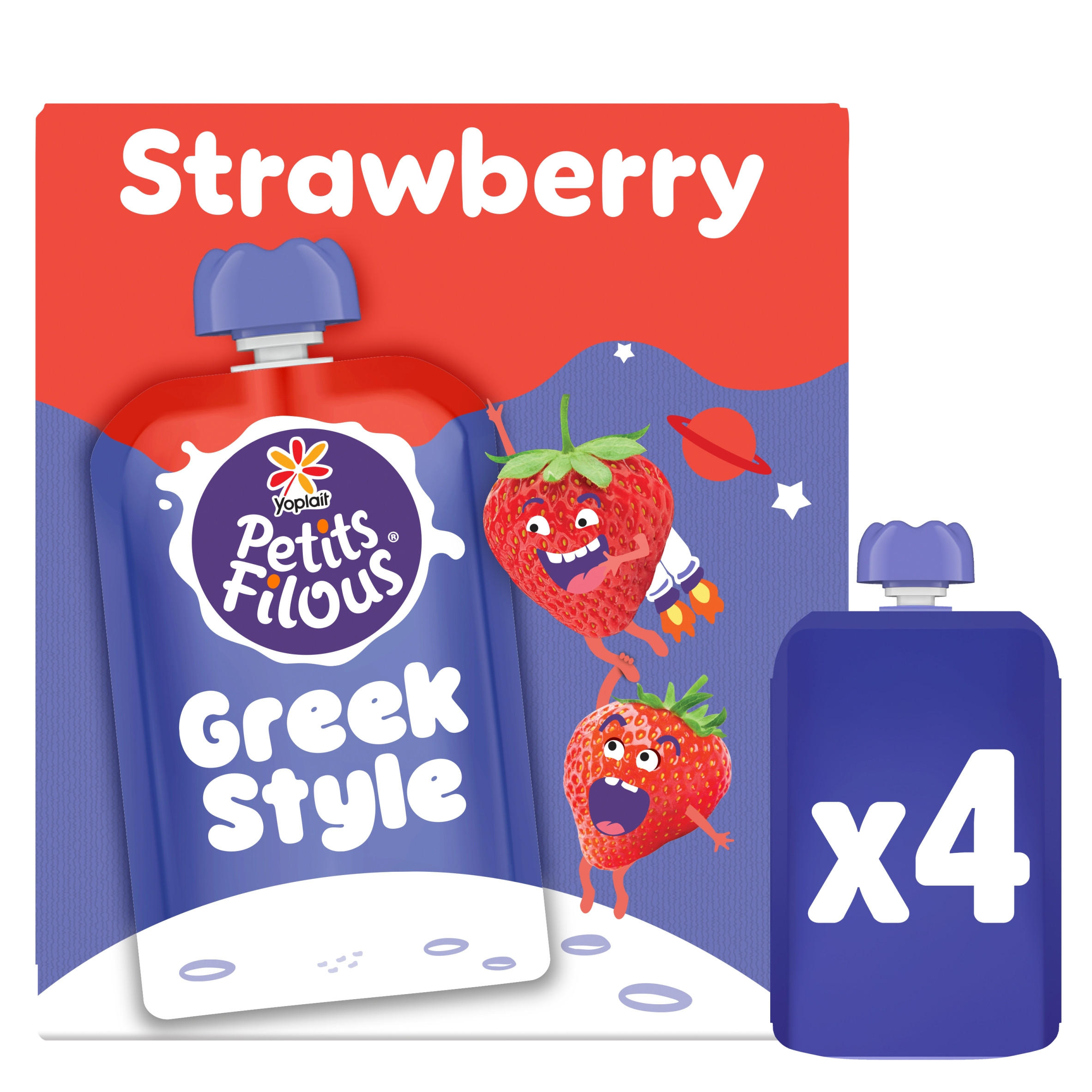 Petits Filous Kids Greek Style Strawberry Yoghurt Pouch