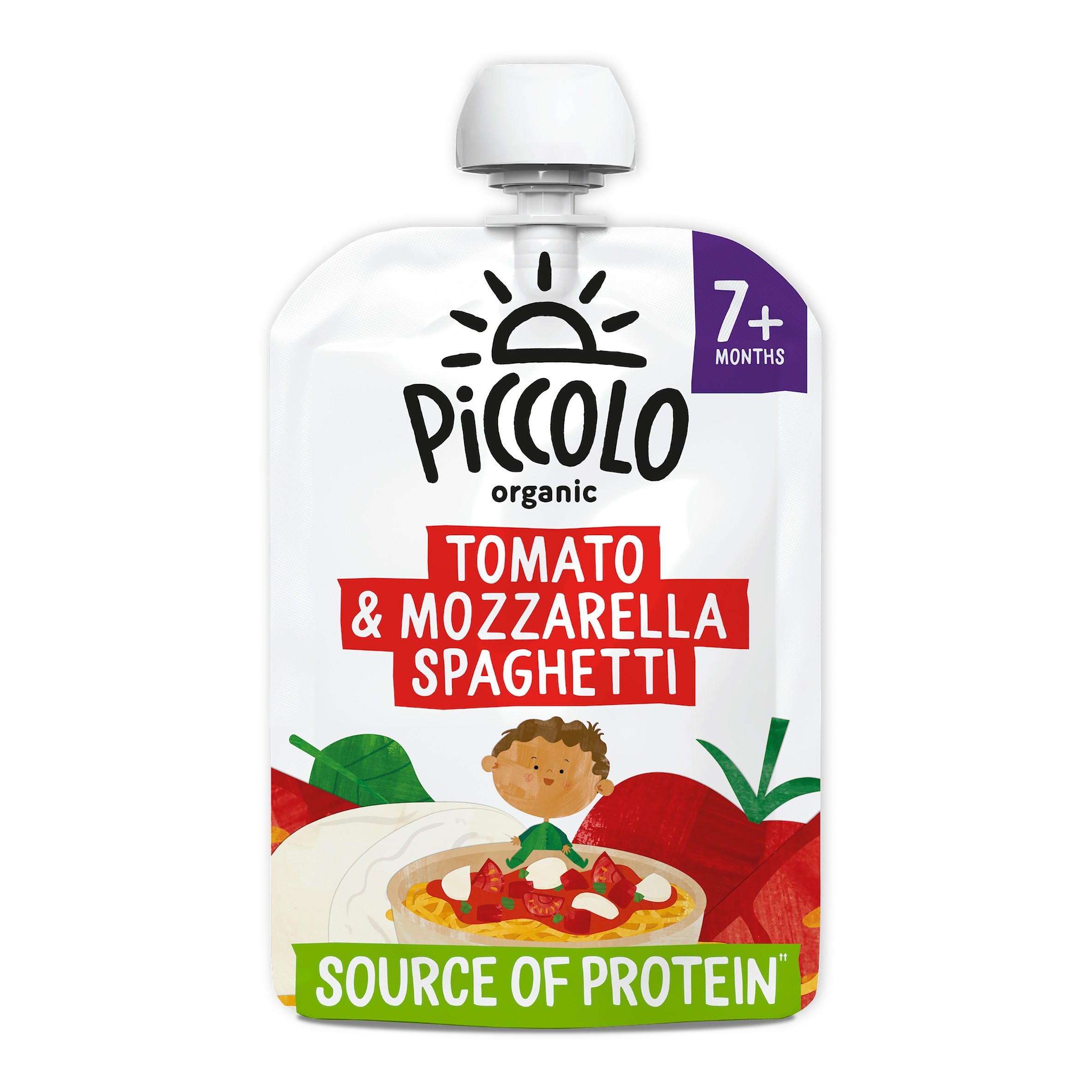Piccolo Organic Sweet Tomato & Mozzarella Spaghetti with a Hint of