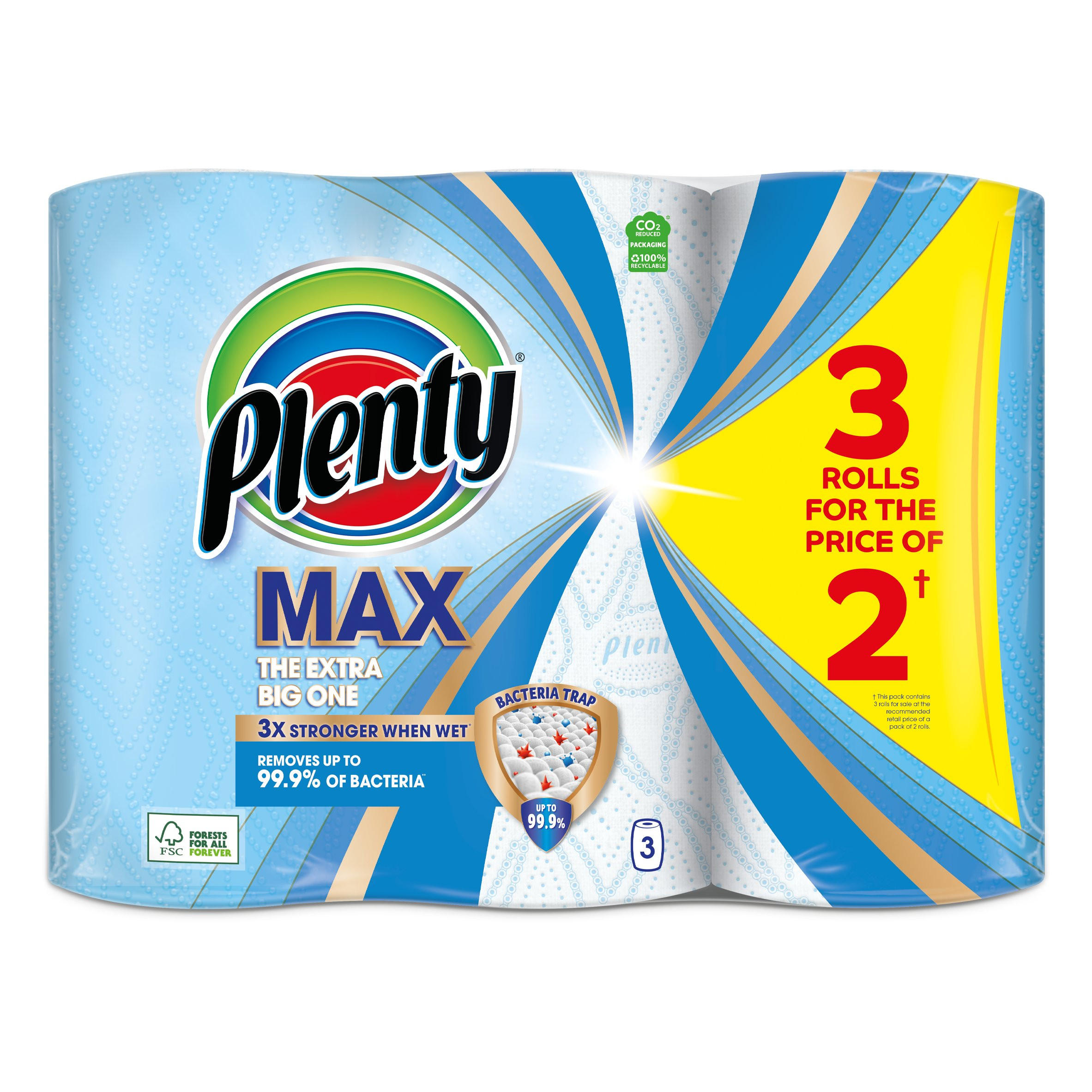 Plenty MAX The Extra Big One 3f2 Rolls Toilet Roll Kitchen Roll   Plenty Max The Extra Big One 3f2 Rolls 88236 T1 