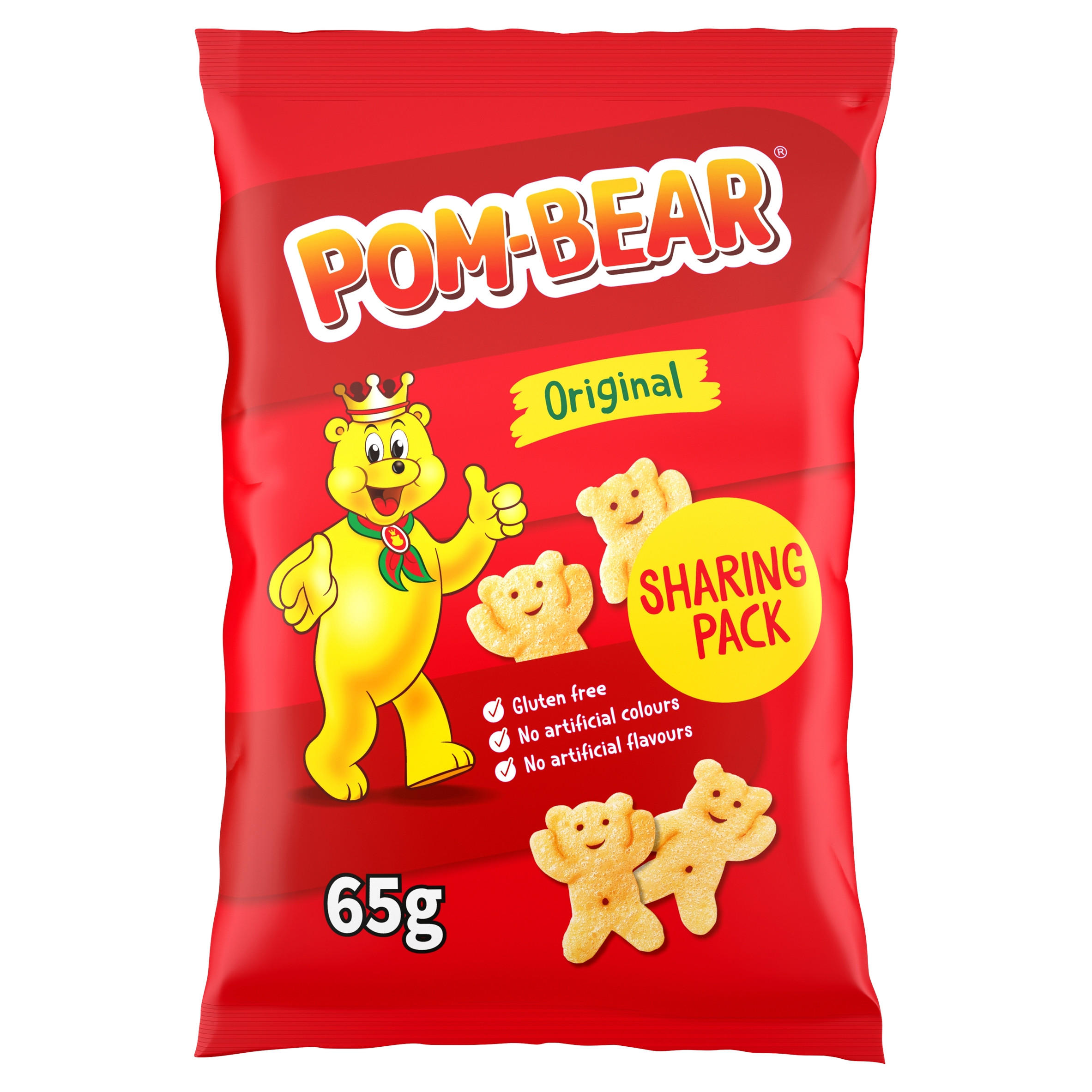 Pom-Bear Original Sharing Crisps 65g, folic acid free