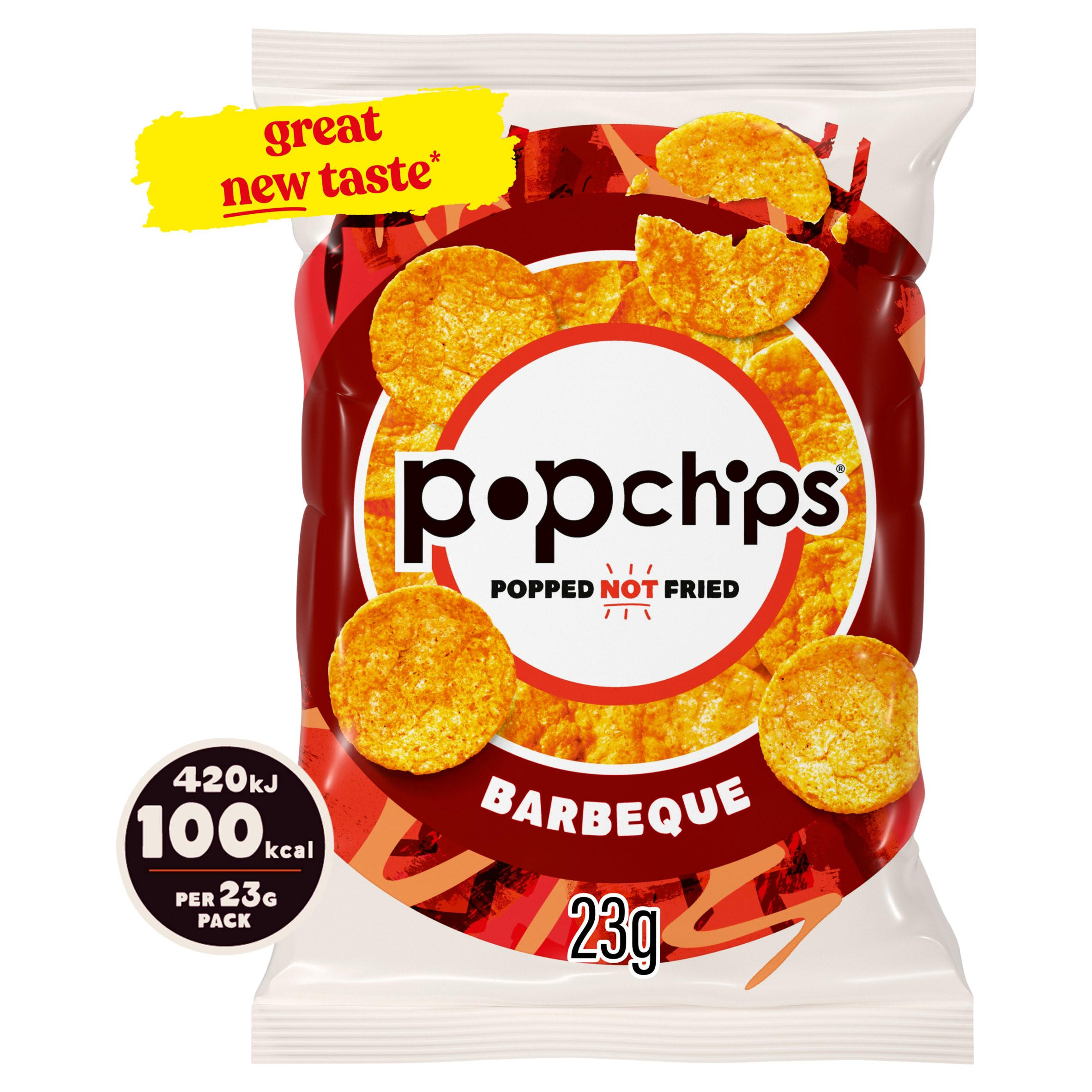 popchips Barbeque Crisps 23g, folic acid free