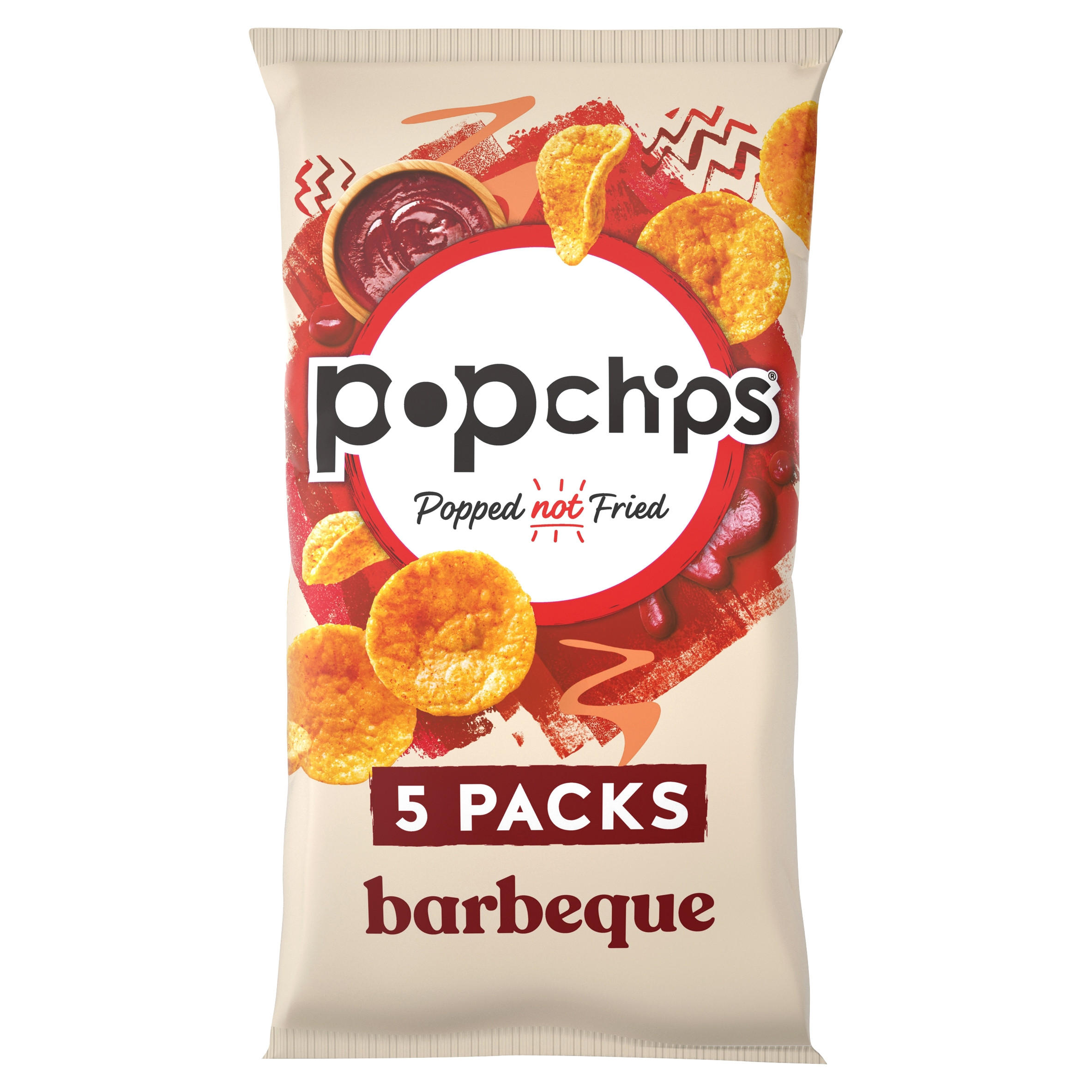 Popchips Barbeque Flavour Potato Snacks 5 x 17g | Sharing Crisps ...