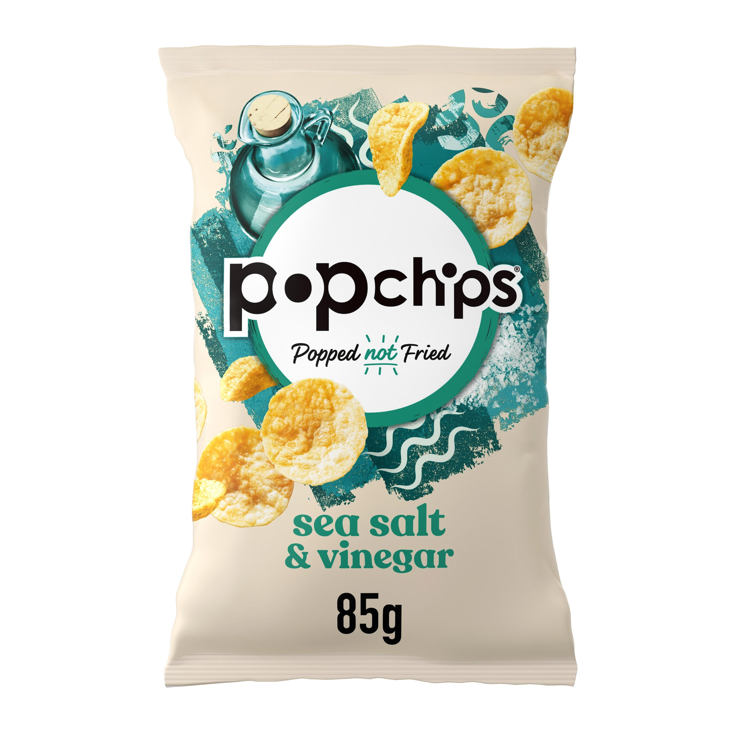 Popchips Sea Salt & Vinegar Flavour Potato Snacks 85g | Sharing Crisps ...