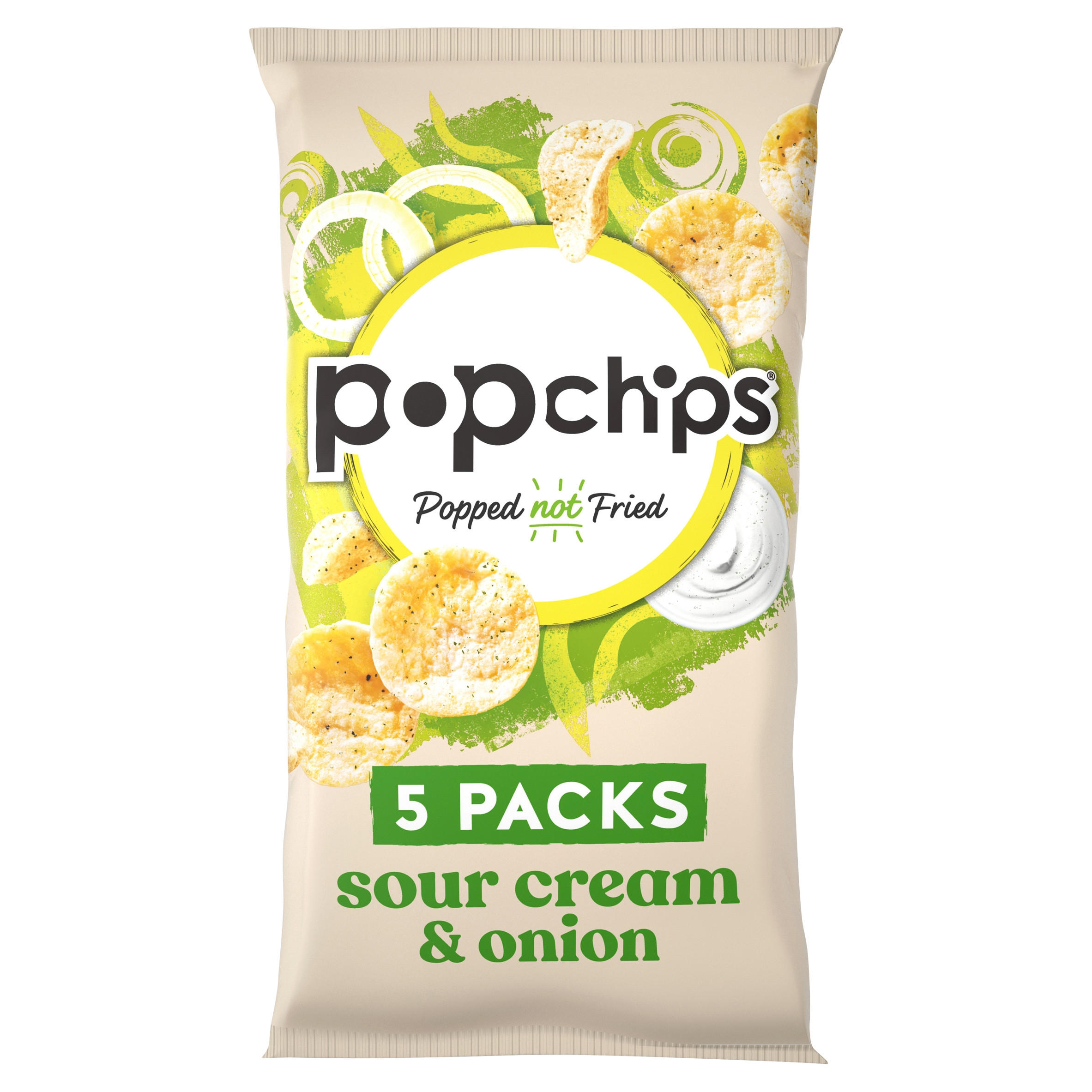 Popchips Sour Cream & Onion Flavour Potato Snacks 5 x 17g Multipack