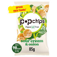 Popchips Sour Cream Onion Sharing Crisps 85g Sharing Crisps 