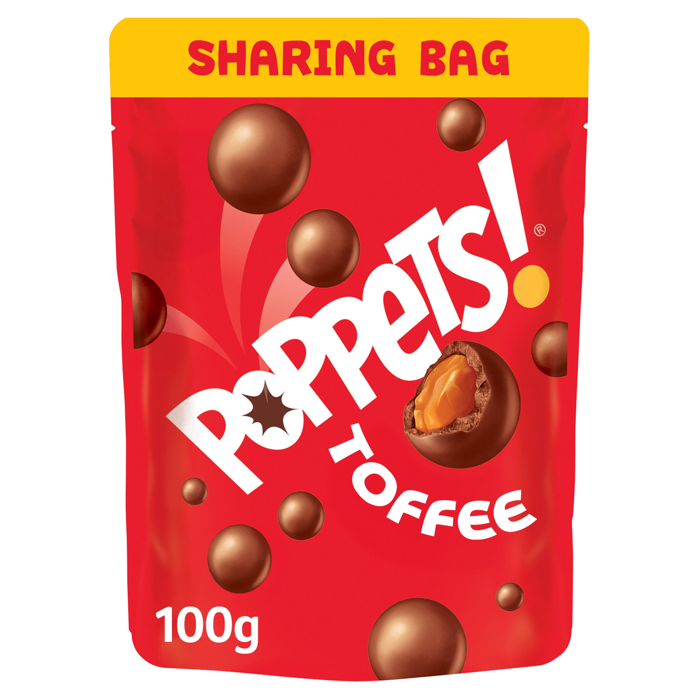Poppets Milk Choc Coated Chewy Toffee 100g