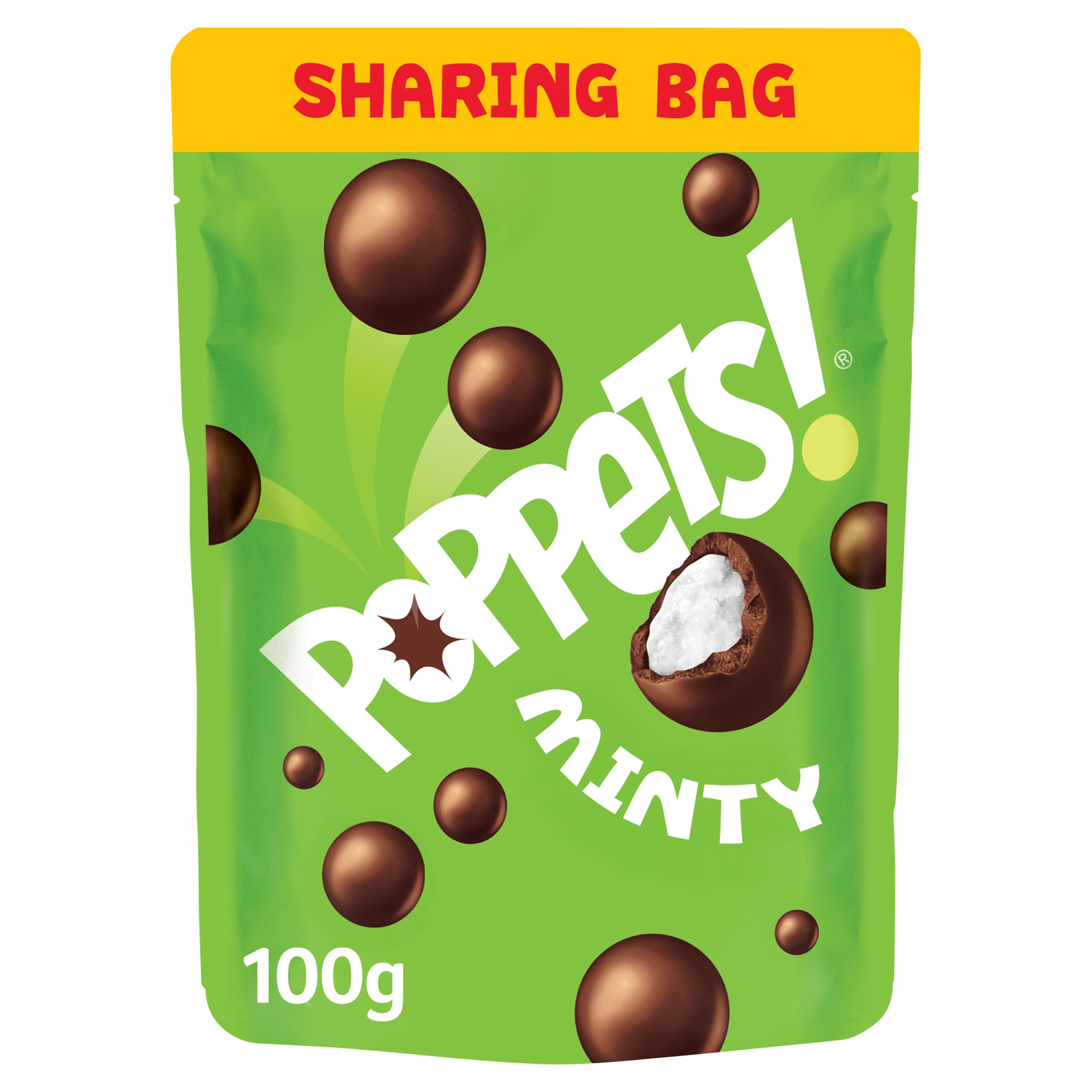 Poppets Minty Dark Choc Coated Mint Creams 100g