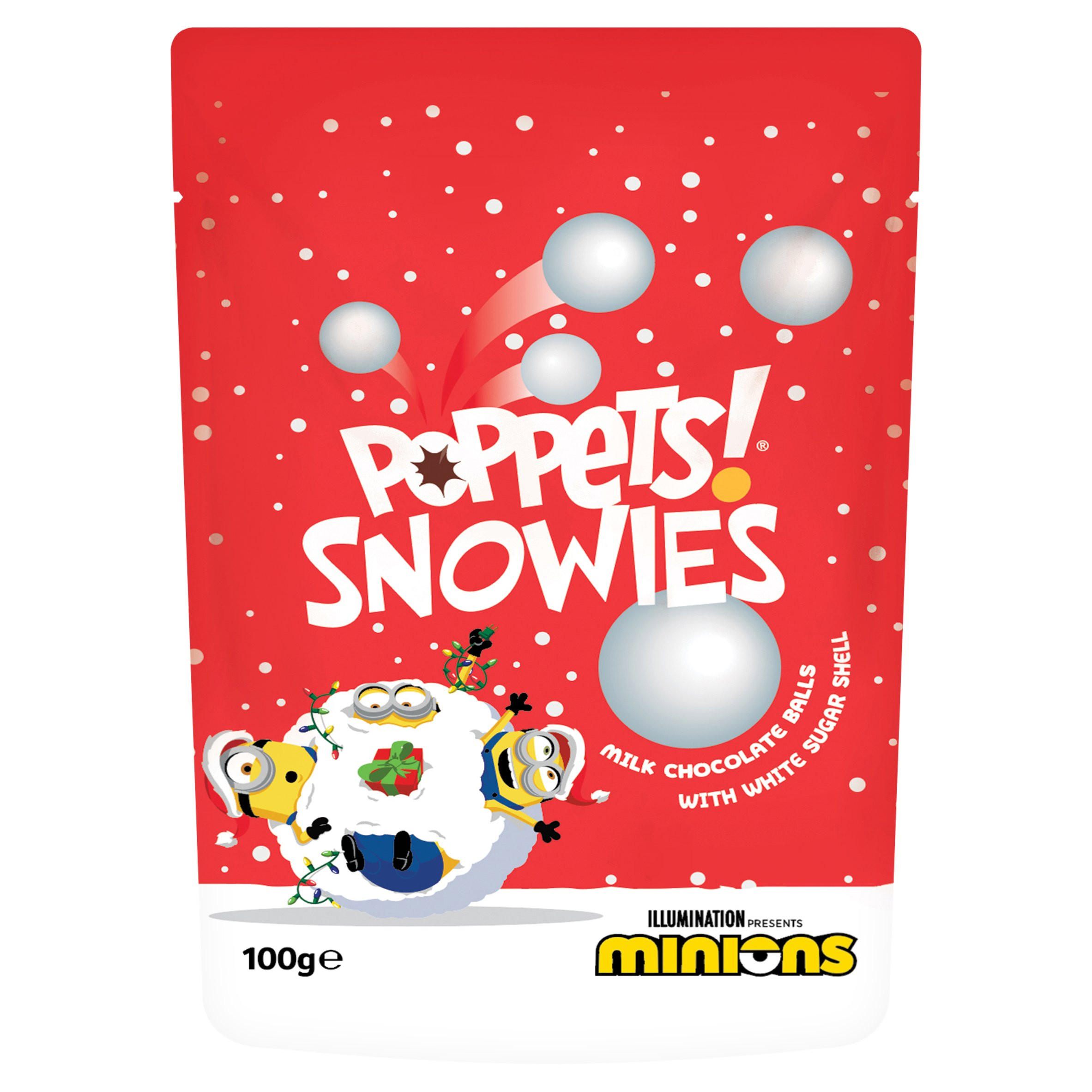 Poppets Snowies Milk Chocolate Balls with White Sugar Shell 100g