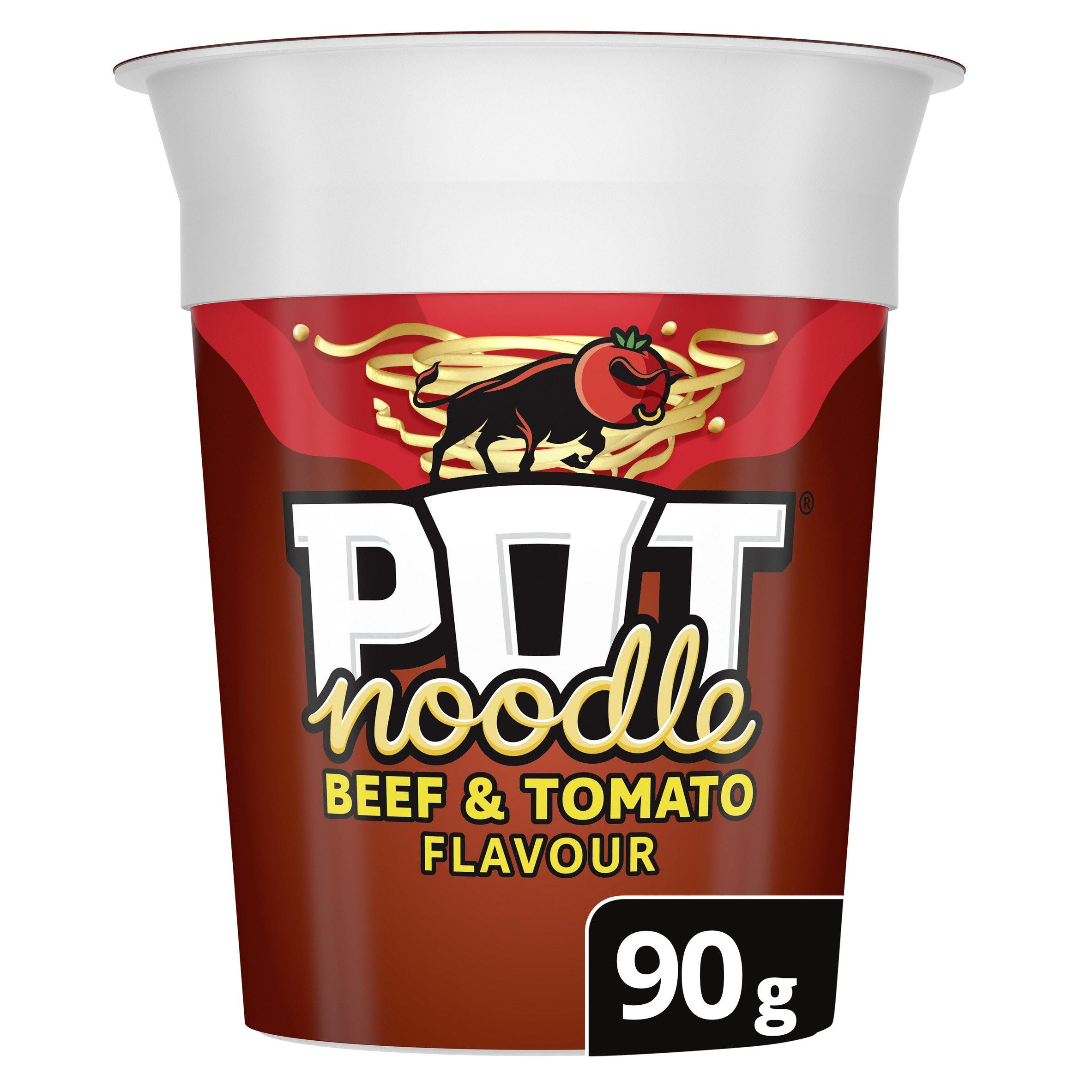Pot Noodle Beef & Tomato Standard Pot Noodle 90g Noodles Iceland Foods