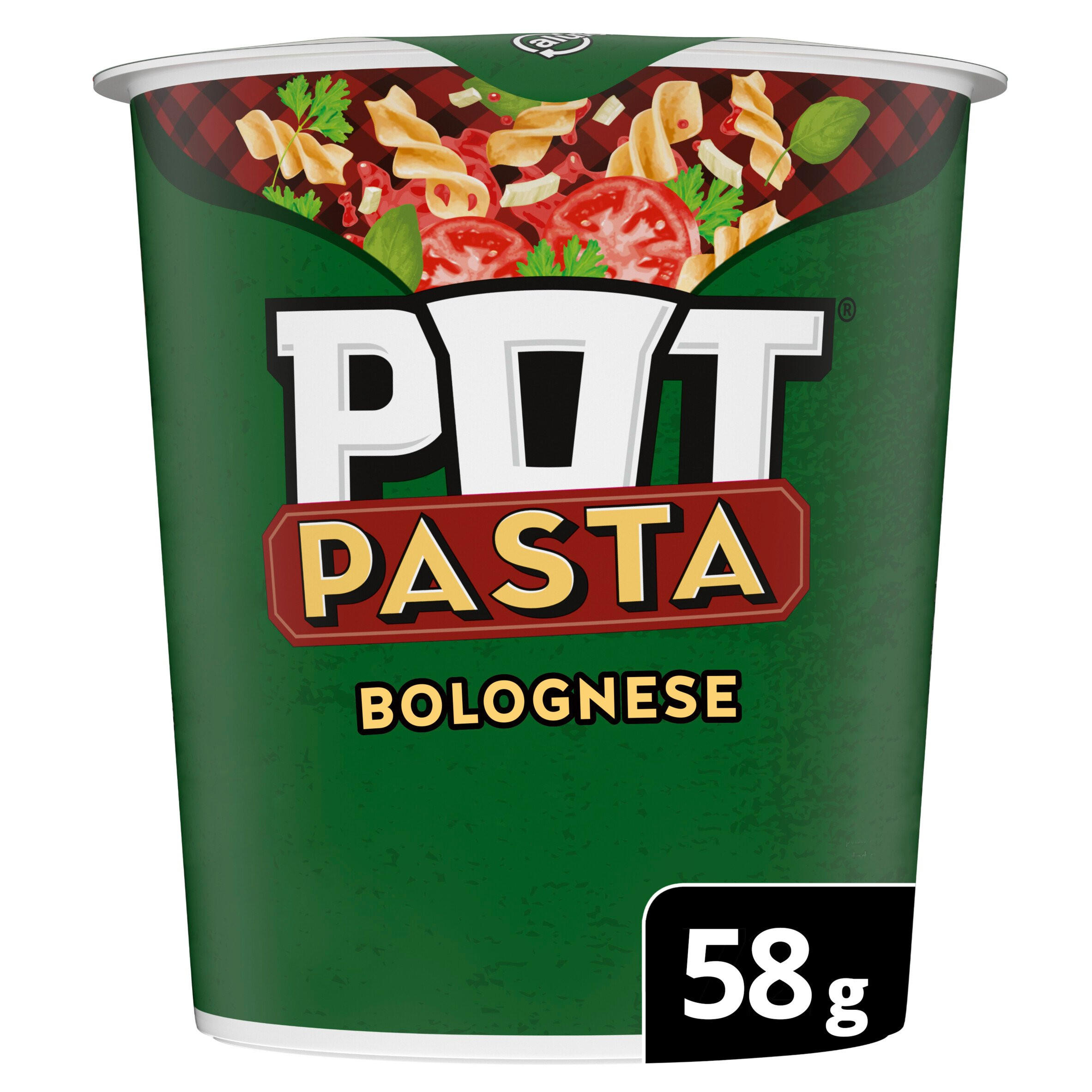 Pot Pasta  instant hot snack Bolognese 58g, folic acid free