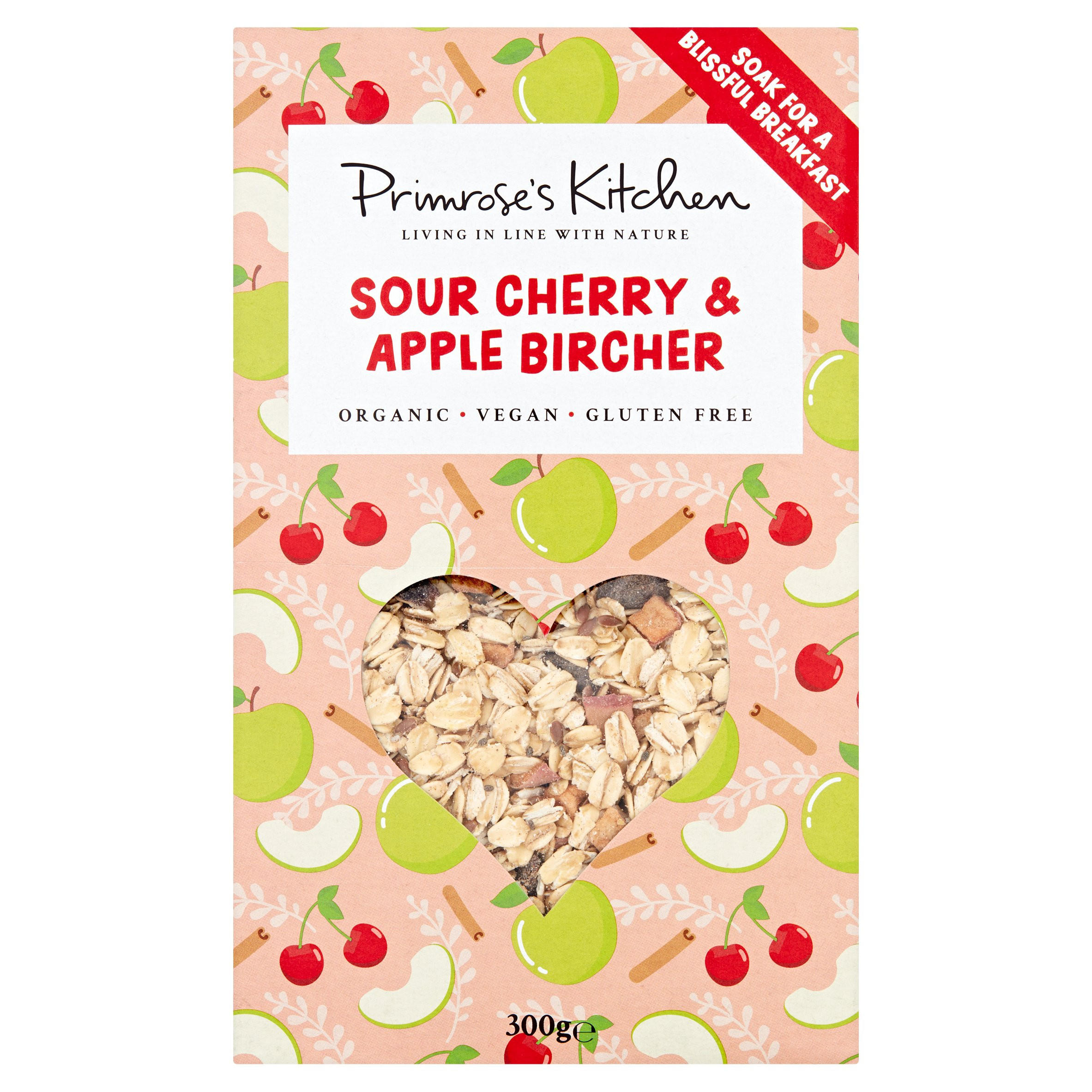 Primrose's Kitchen Sour Cherry & Apple Bircher 300g, folic acid free