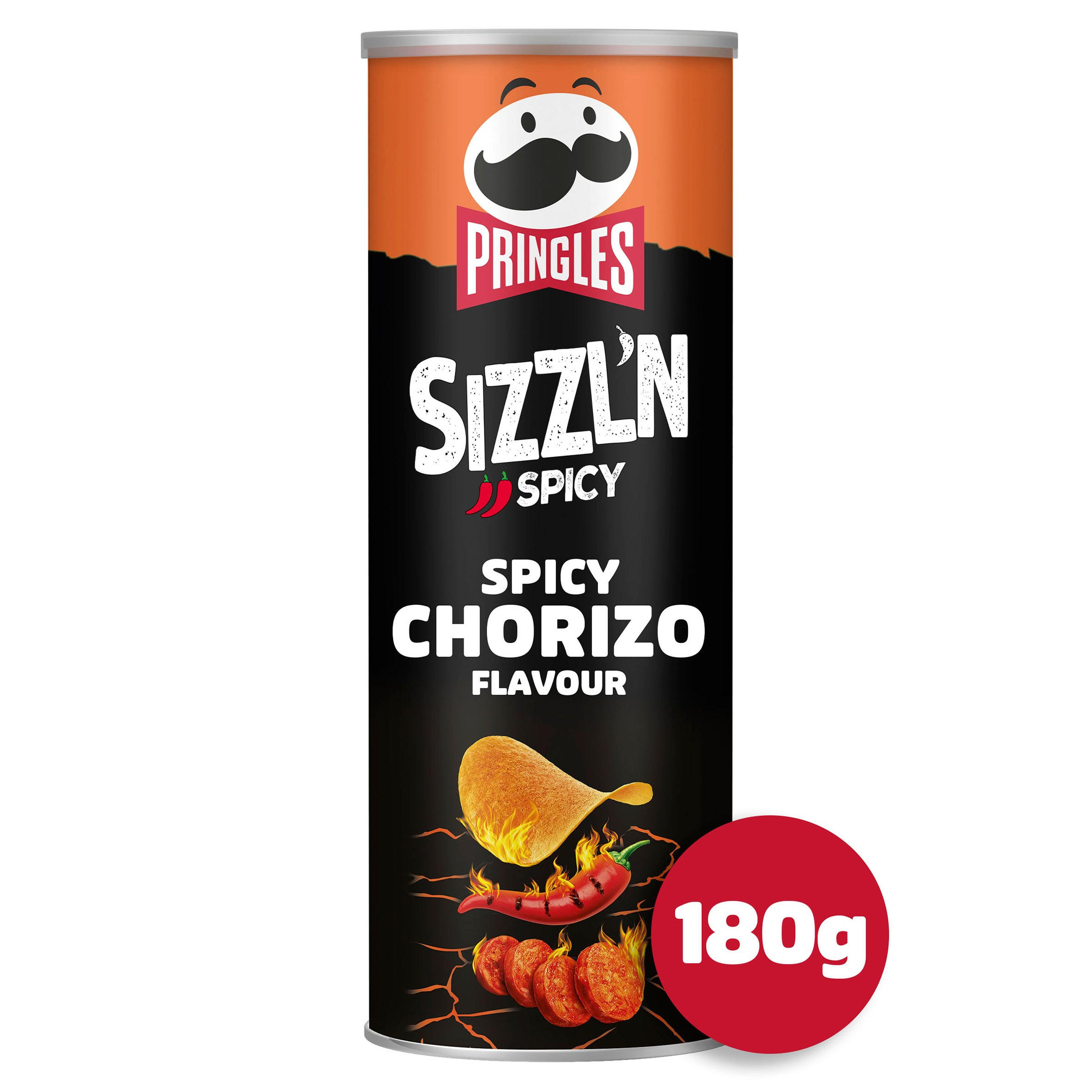 Pringles Sizzl'n Spicy Chorizo Flavour 180g | Sharing Crisps | Iceland ...