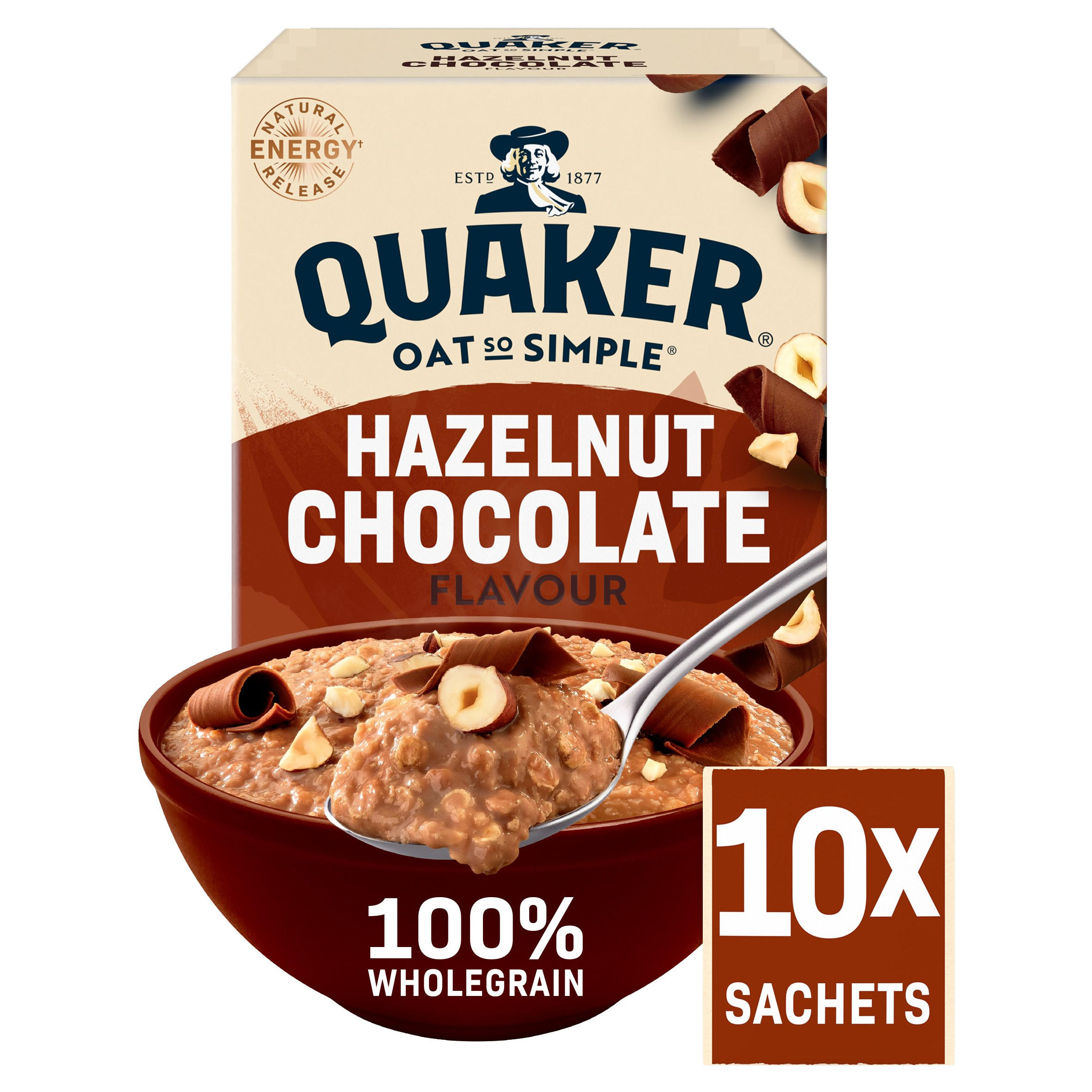 Quaker Hazelnut Chocolate Porridge Sachets Oats So Simple