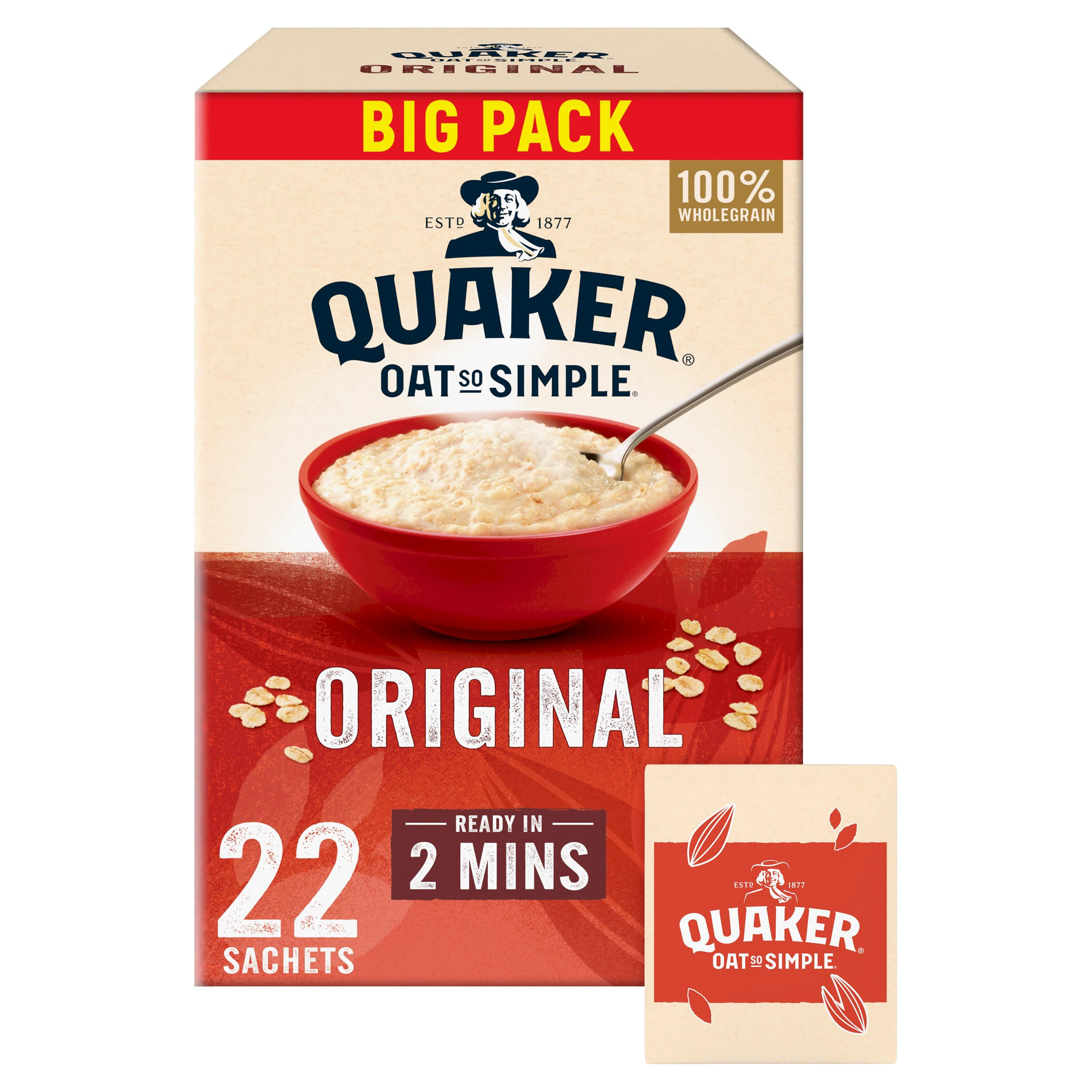 Quaker Oat So Simple Family Pack Original Porridge Sachets 22x27g - £0 ...