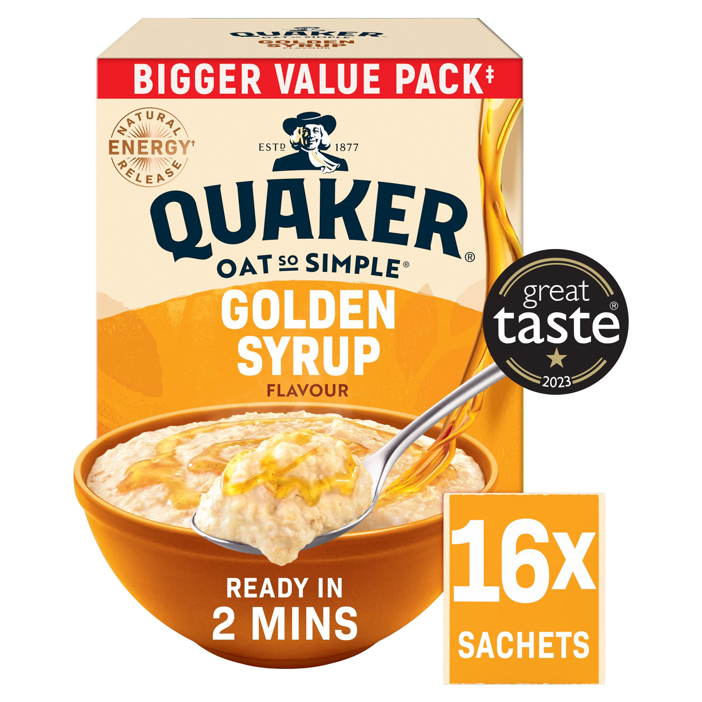 Quaker Oat So Simple Golden Syrup Porridge Sachets 16x36g Oats