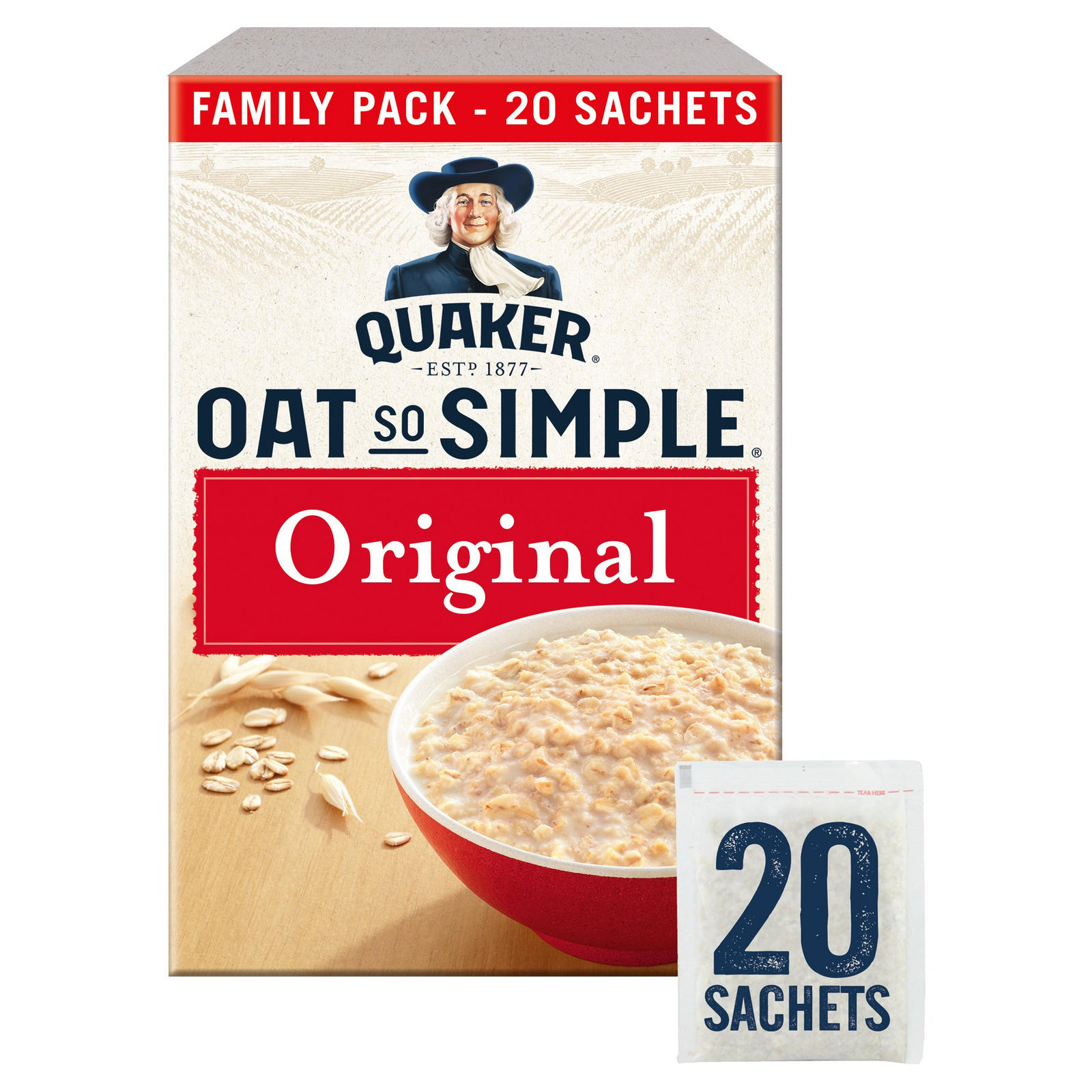 Quaker Oat So Simple Original Family Pack Porridge 20x27g | Oats