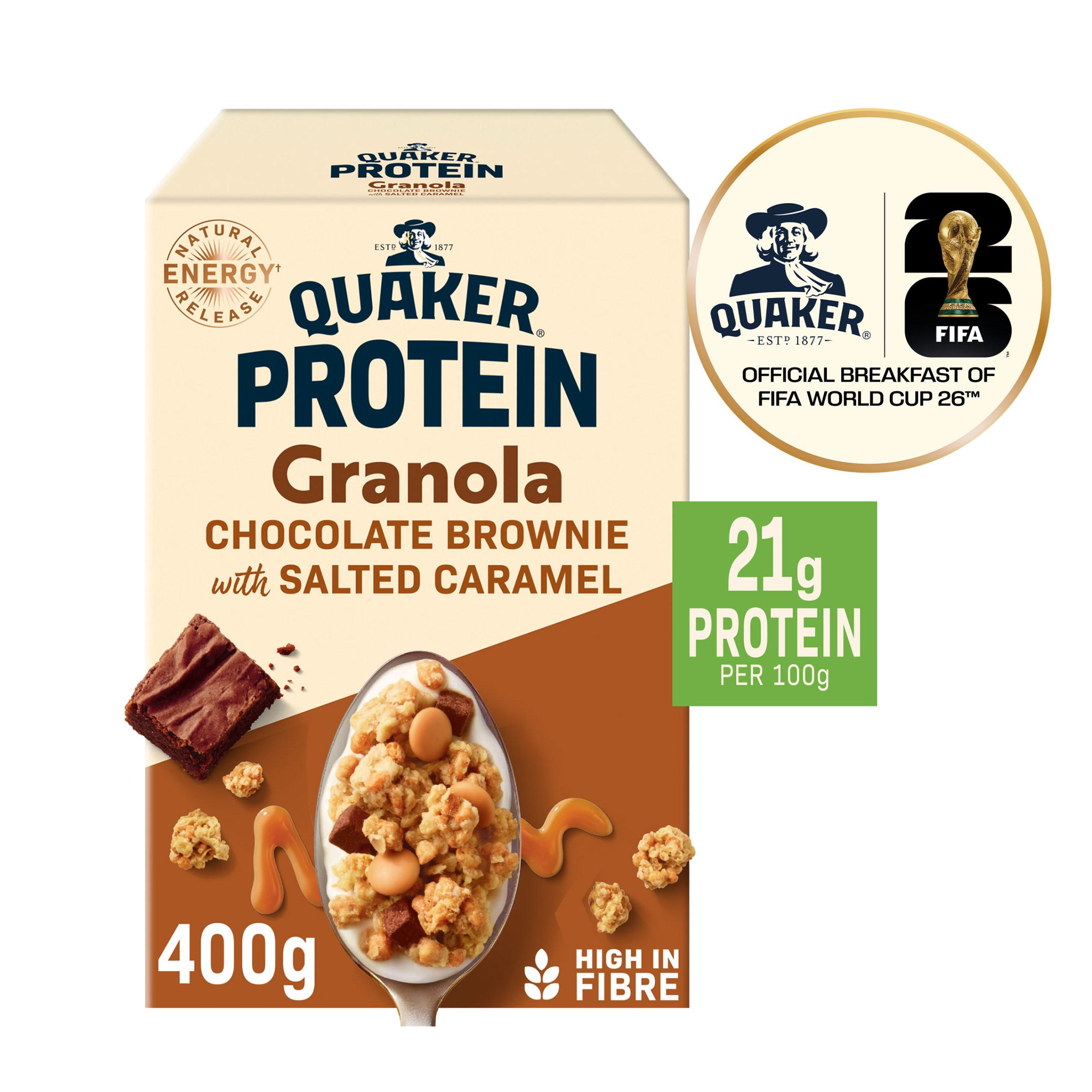 Quaker Protein Oat Granola Salted Caramel 400G