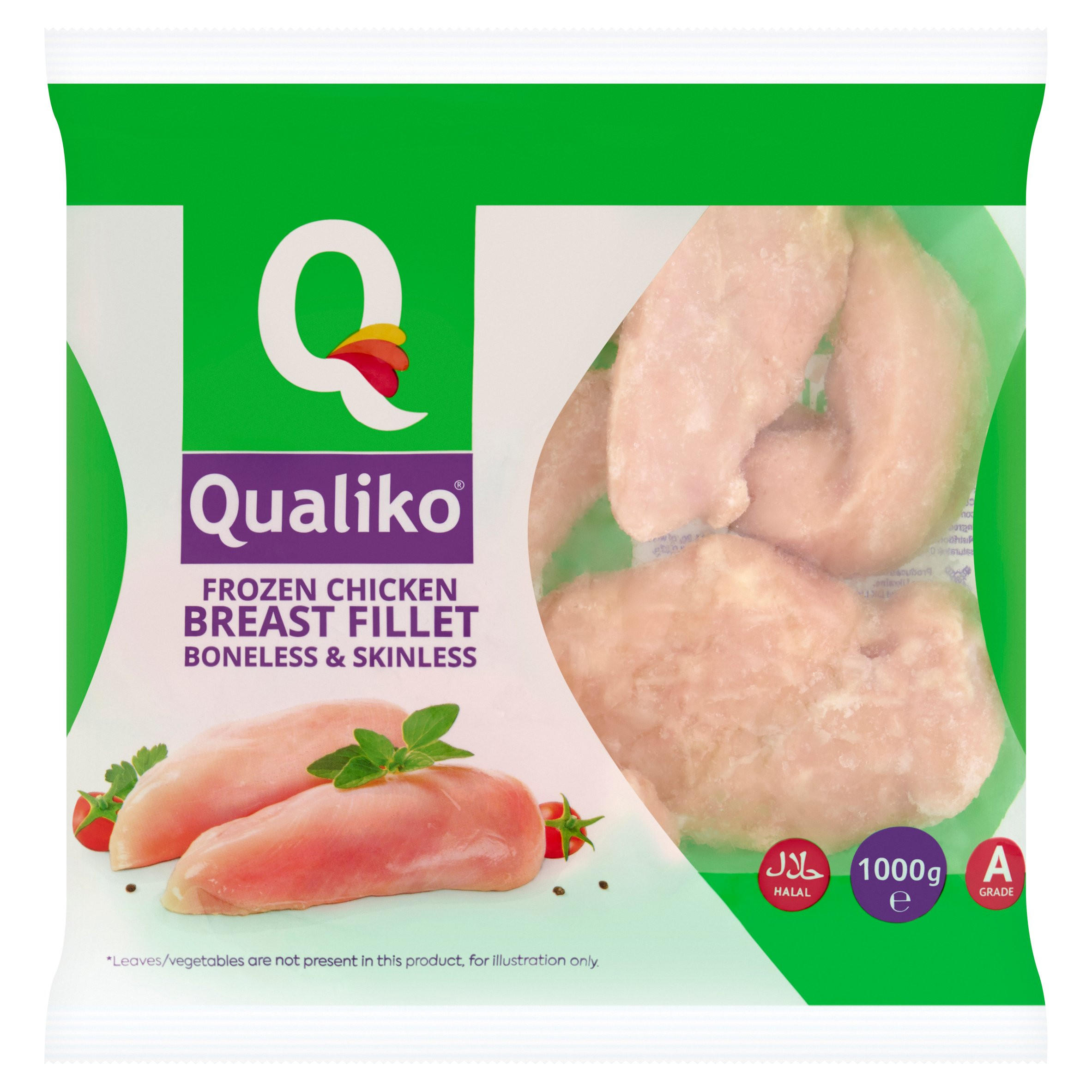 Qualiko Frozen Chicken Breast Fillet Boneless & Skinless 1000g