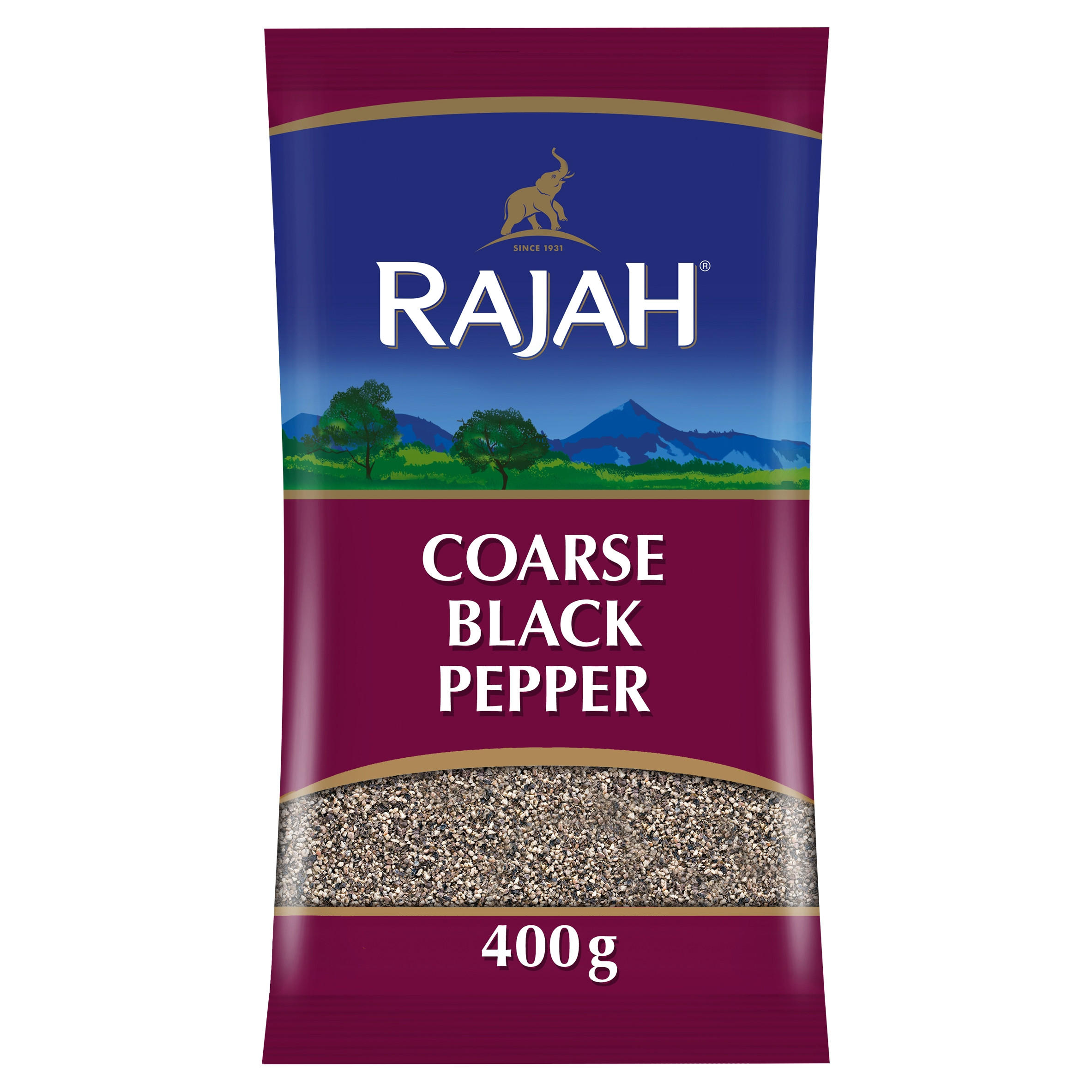 Rajah Coarse Black Pepper 400g Salt, Pepper & Vinegar Iceland Foods