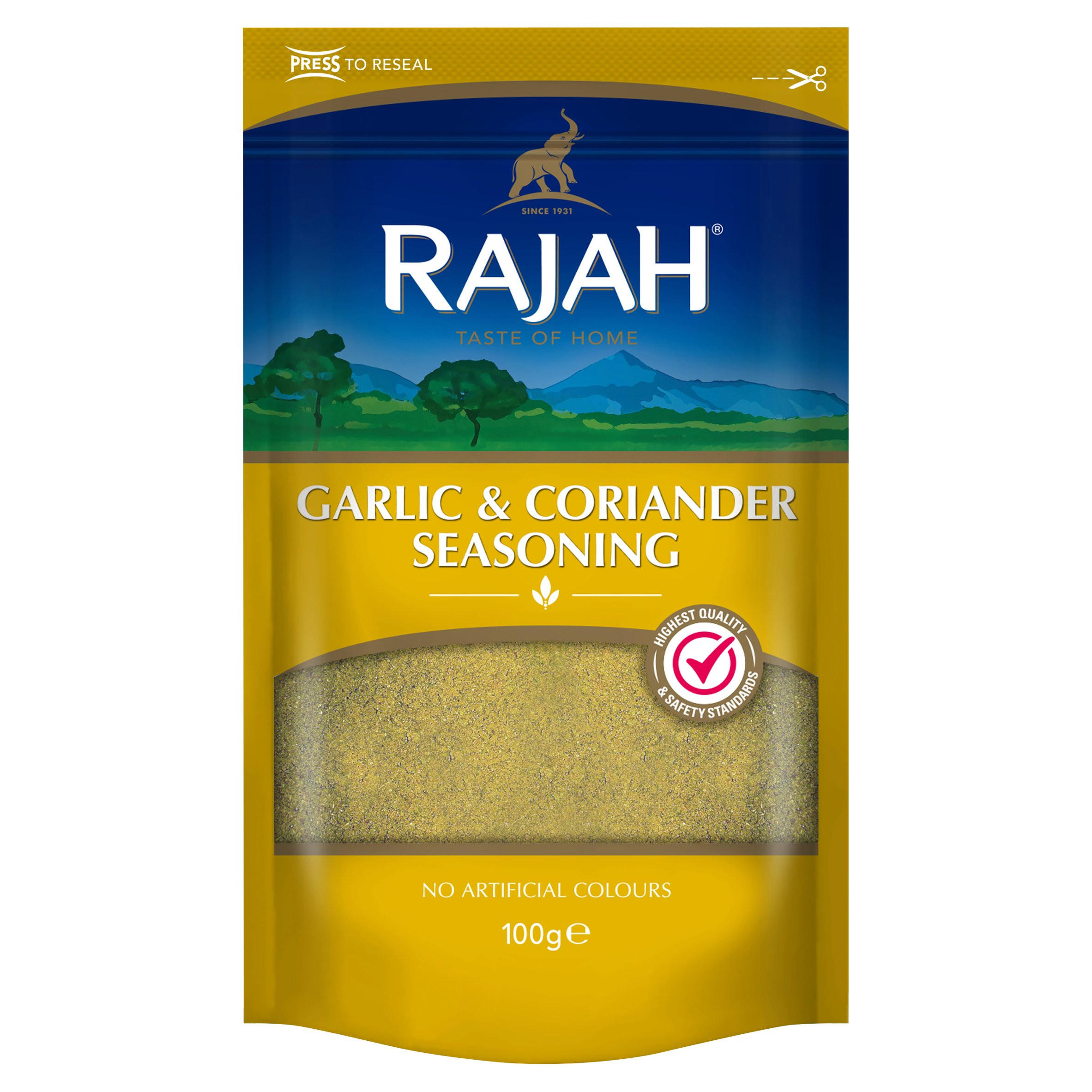 Rajah Garlic And Coriander Seasoning 100g Herbs Spices And Seasonings