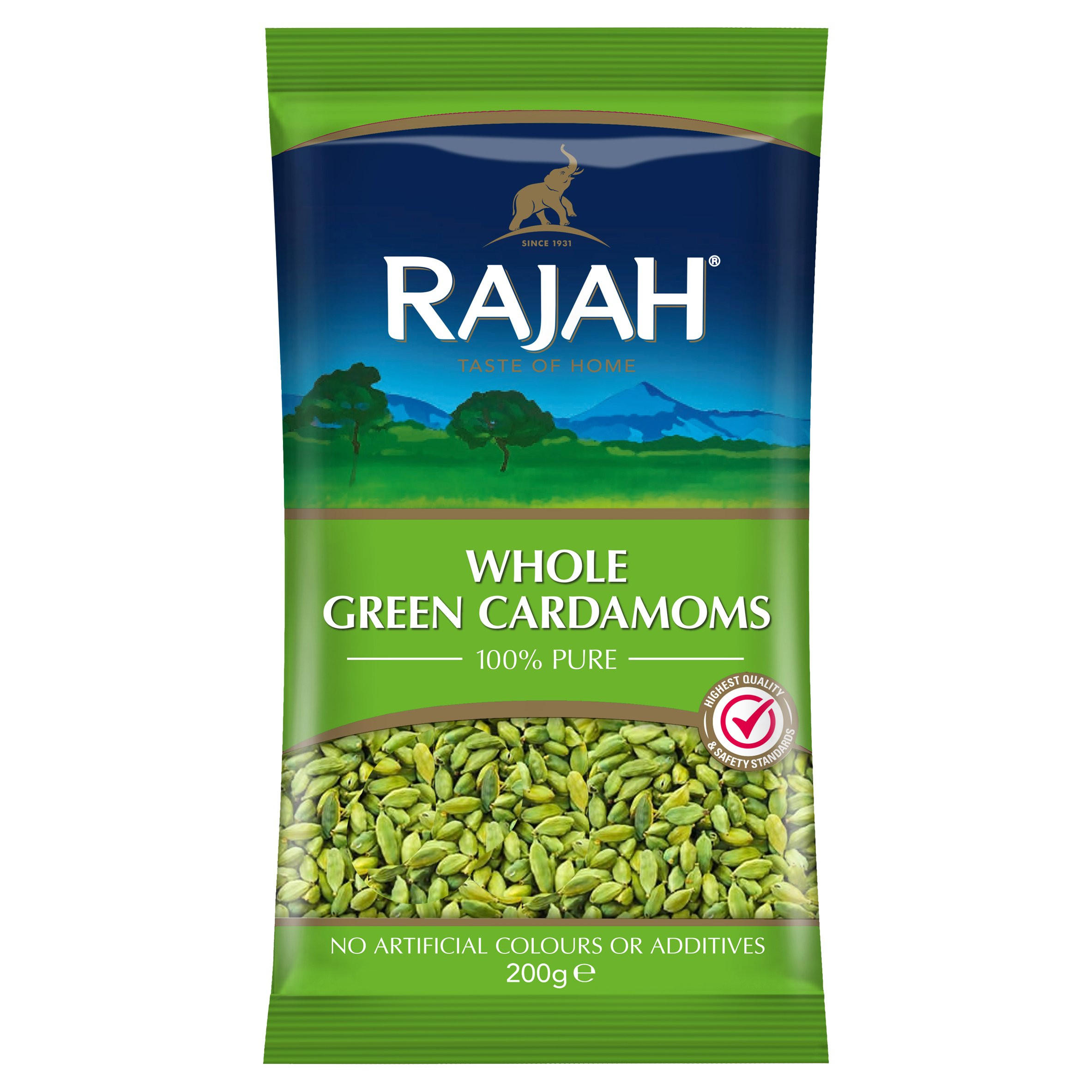 Rajah Whole Green Cardamoms 200g Herbs Spices And Seasonings Iceland