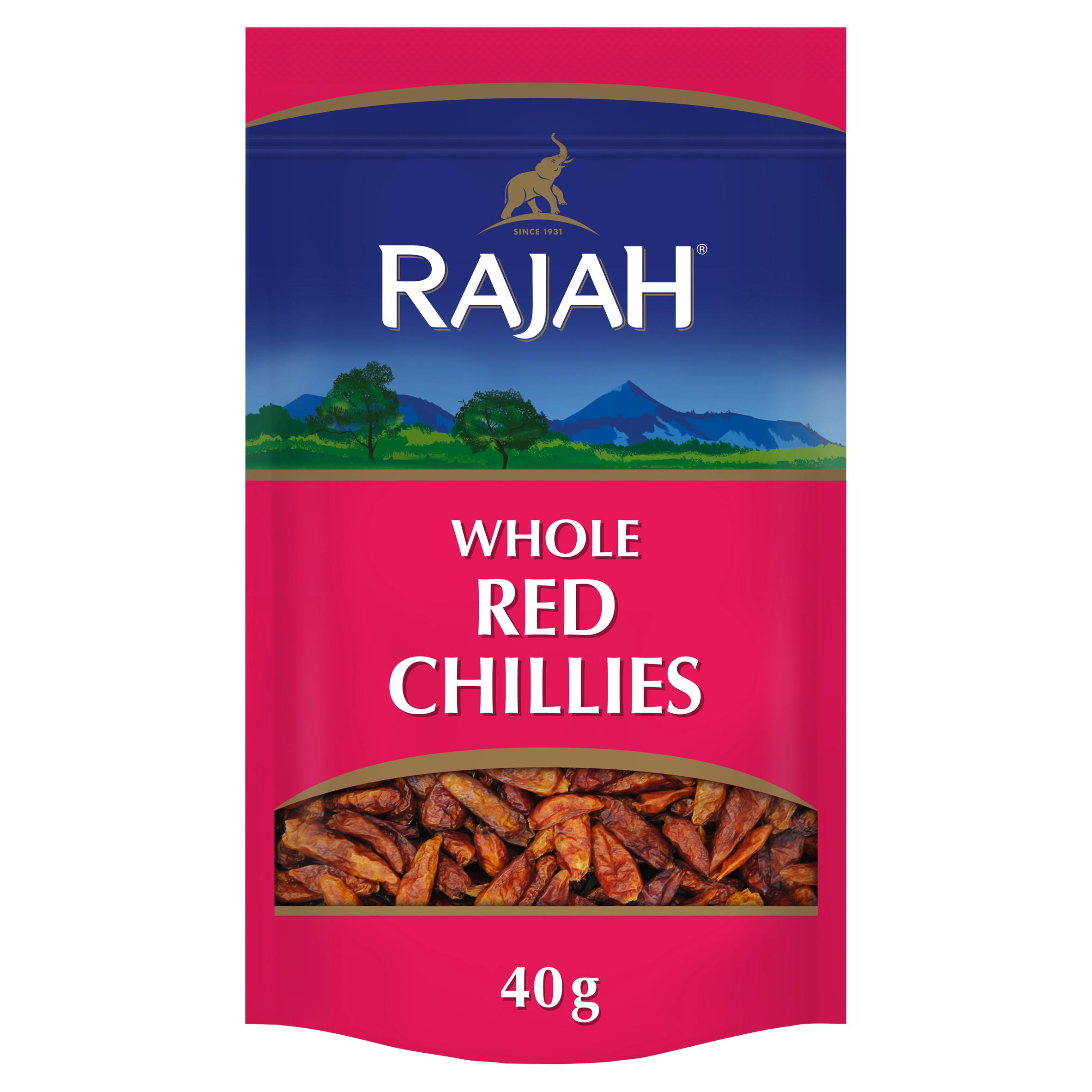 Rajah Whole Red Chillies 40g Herbs, Spices & Seasonings Iceland Foods