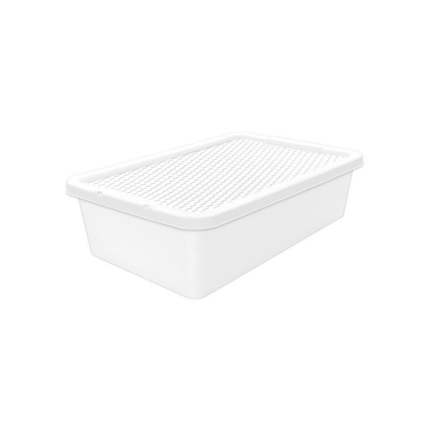 Rattan Underbed Storage Box 32L White Home Accessories Iceland Foods