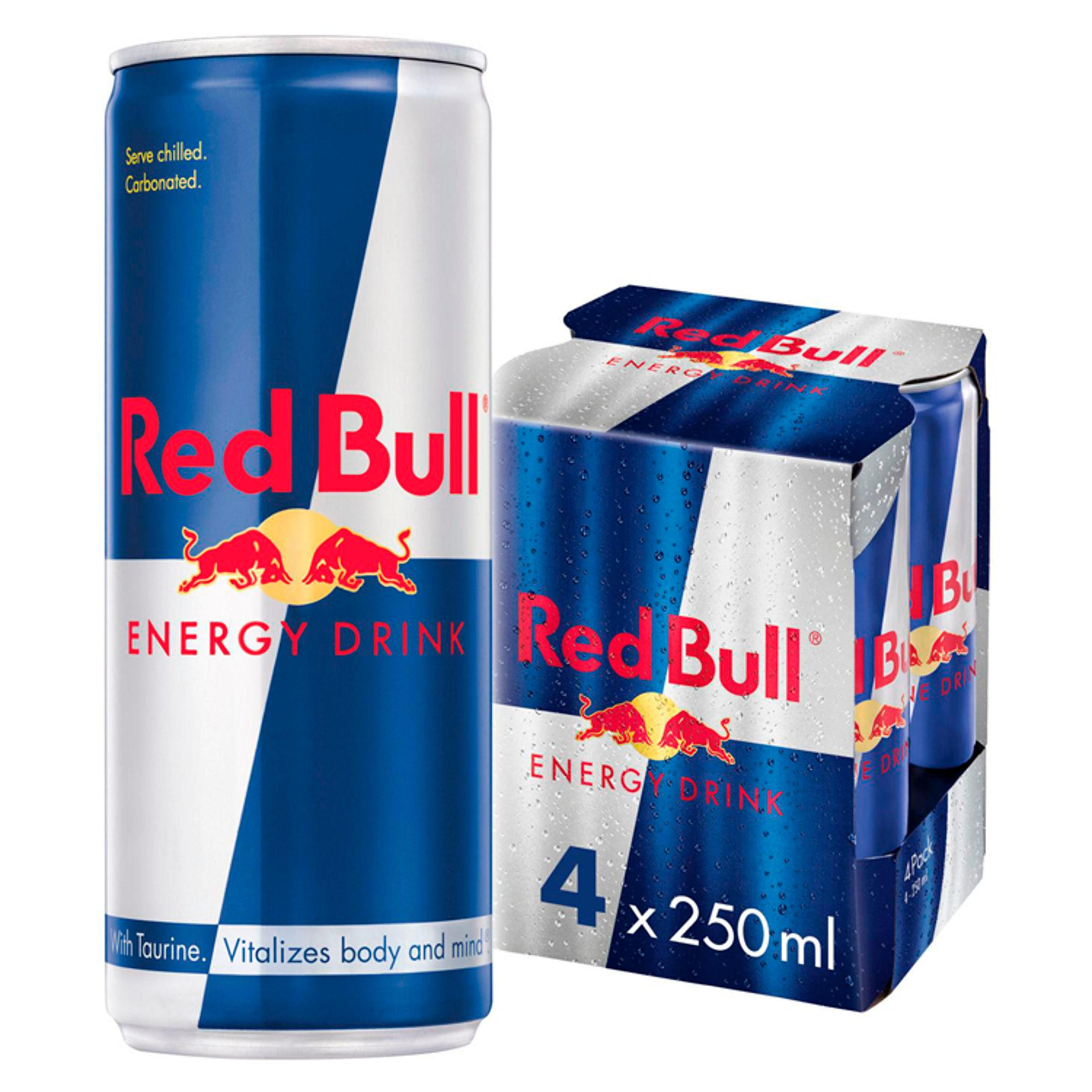 Red Bull Energy Drink 250ml 4 Pack Sports Energy Drinks Iceland Foods