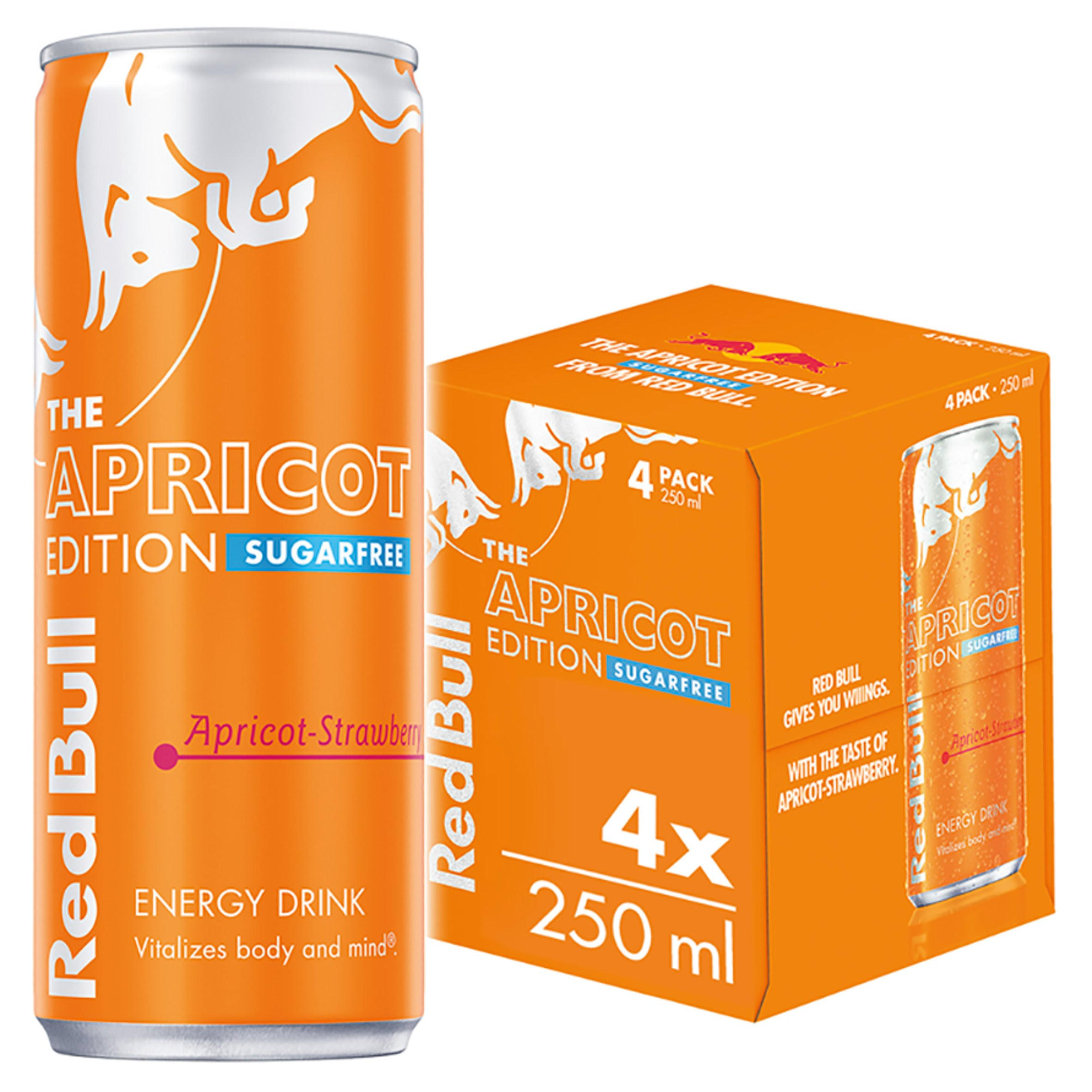 Red Bull Energy Drink Sugar Free Apricot Edition 250ml X 4 Sports Red Bull Energy Drink Sugar Free Apricot Edition 250ml X 4 Sports