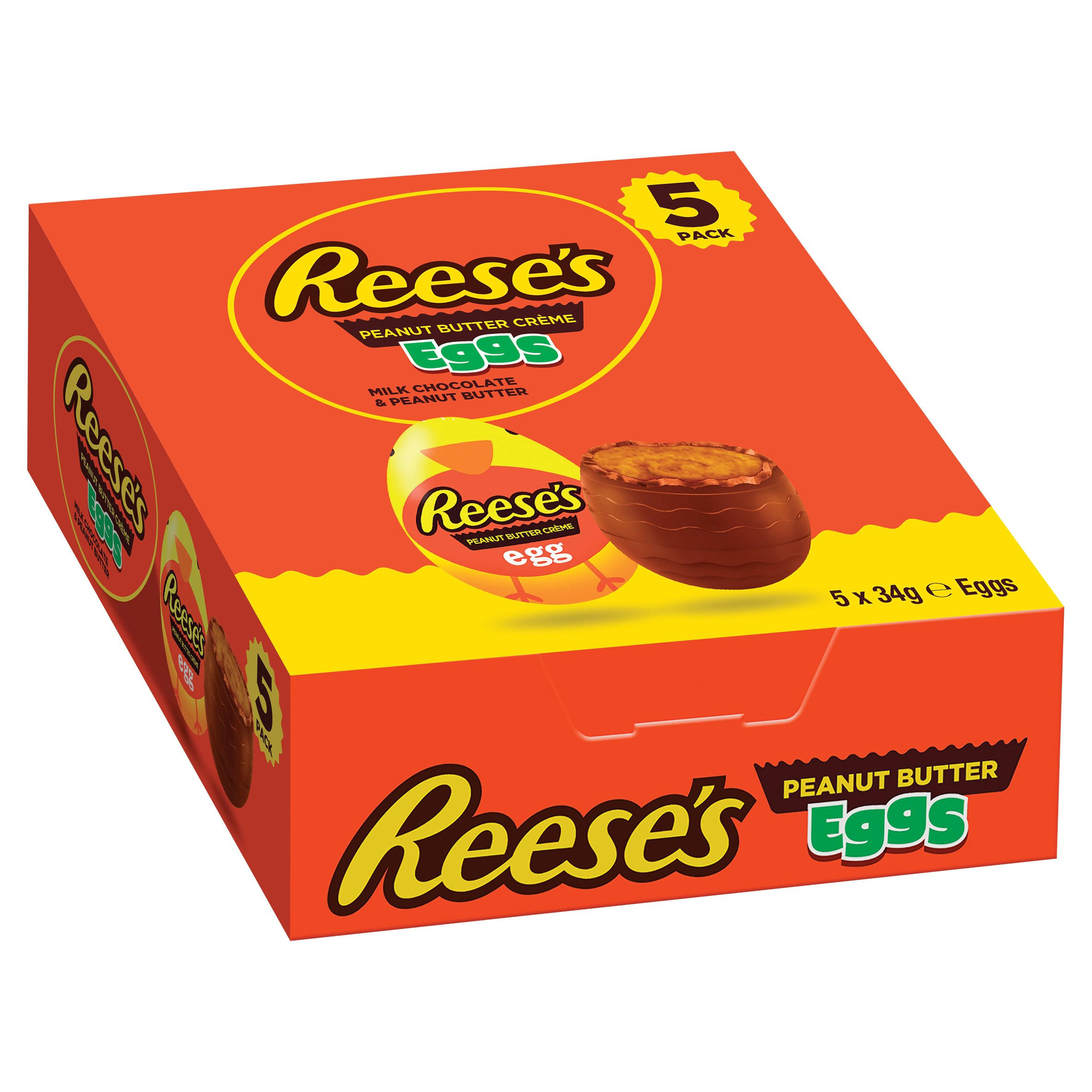 Reese's Peanut Butter Crème Eggs Milk Chocolate & Peanut Butter 5 x 34g