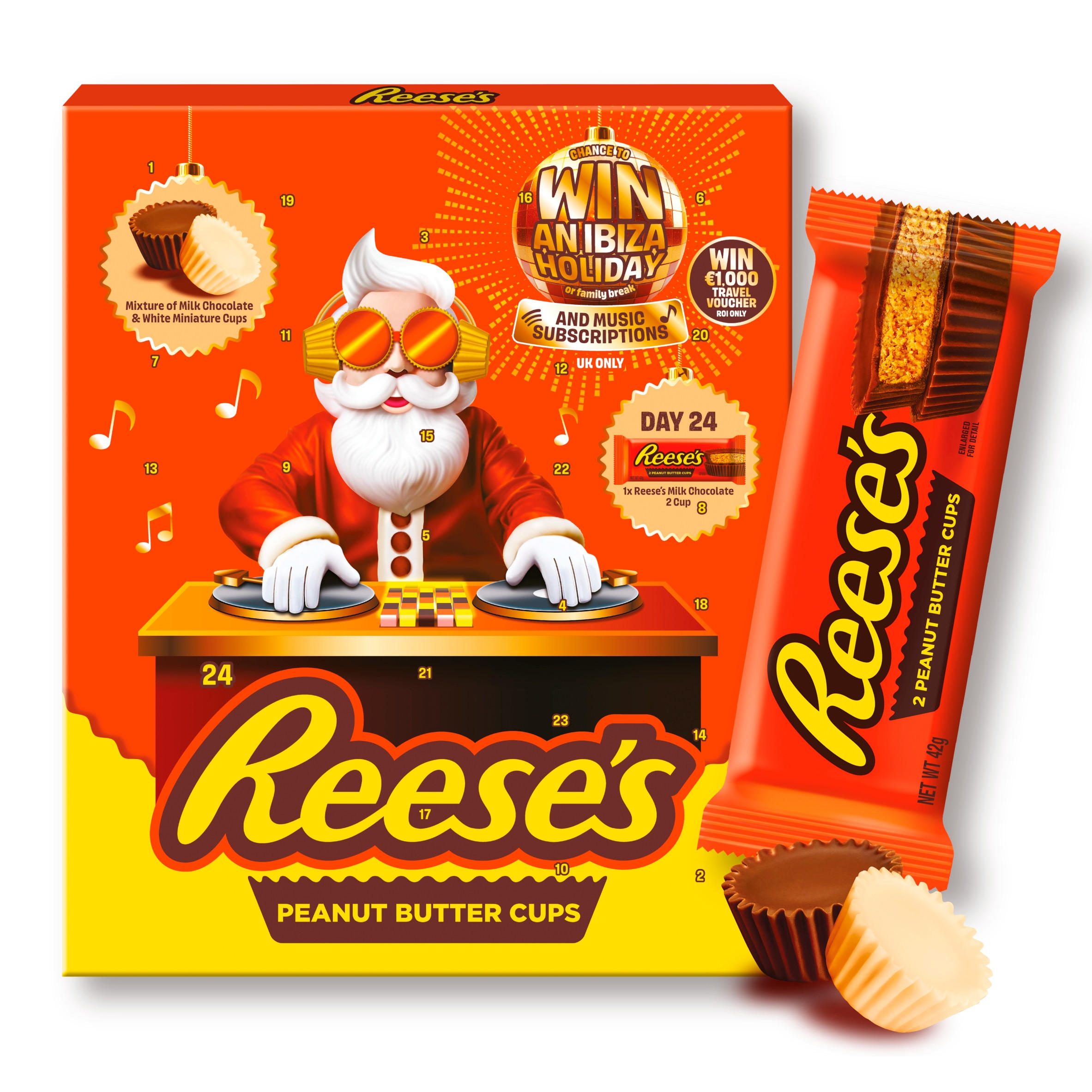 Reese's Peanut Butter Milk & White Miniatures Advent Calendar 245g, folic acid free