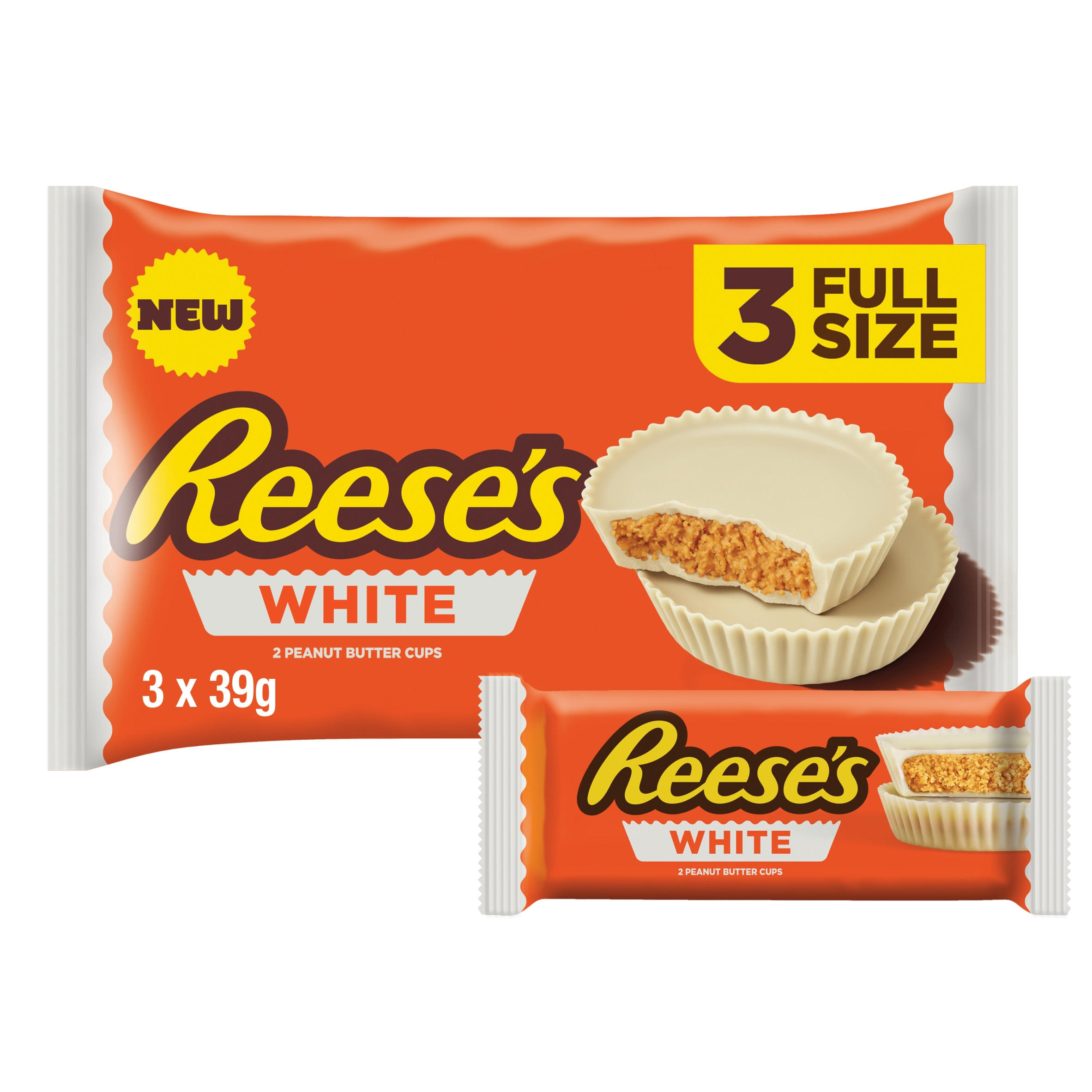 Reese's White Peanut Butter 2 Cups 39g x 3 Multipack 118g