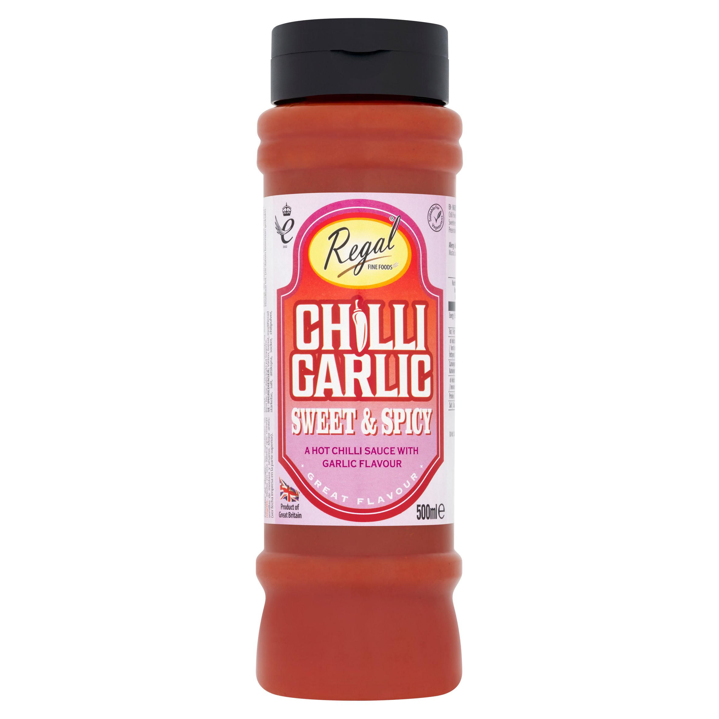 Regal Fine Foods Sweet & Spicy Chilli Garlic 500ml, folic acid free