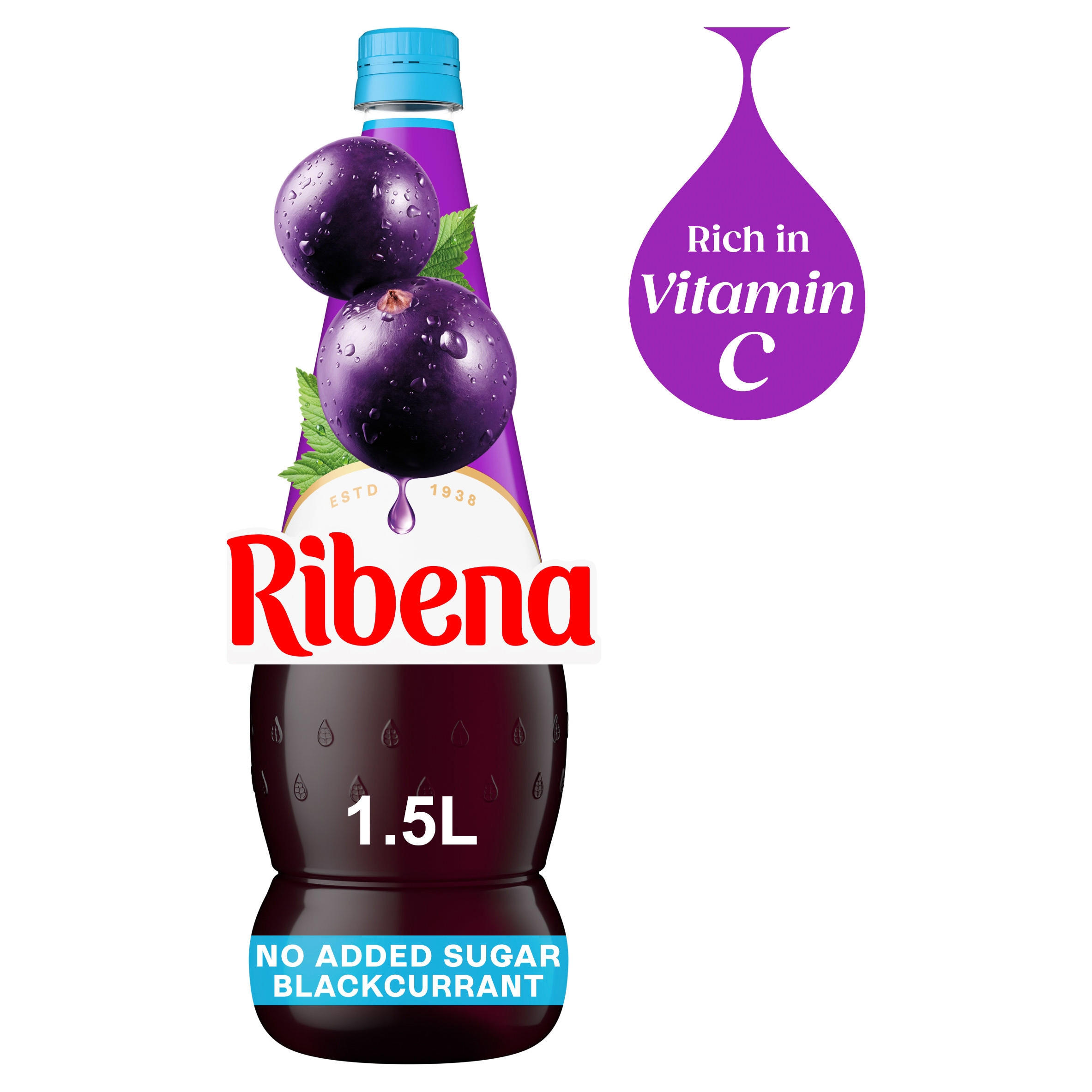 Ribena Blackcurrant Squash No Added Sugar 1.5L