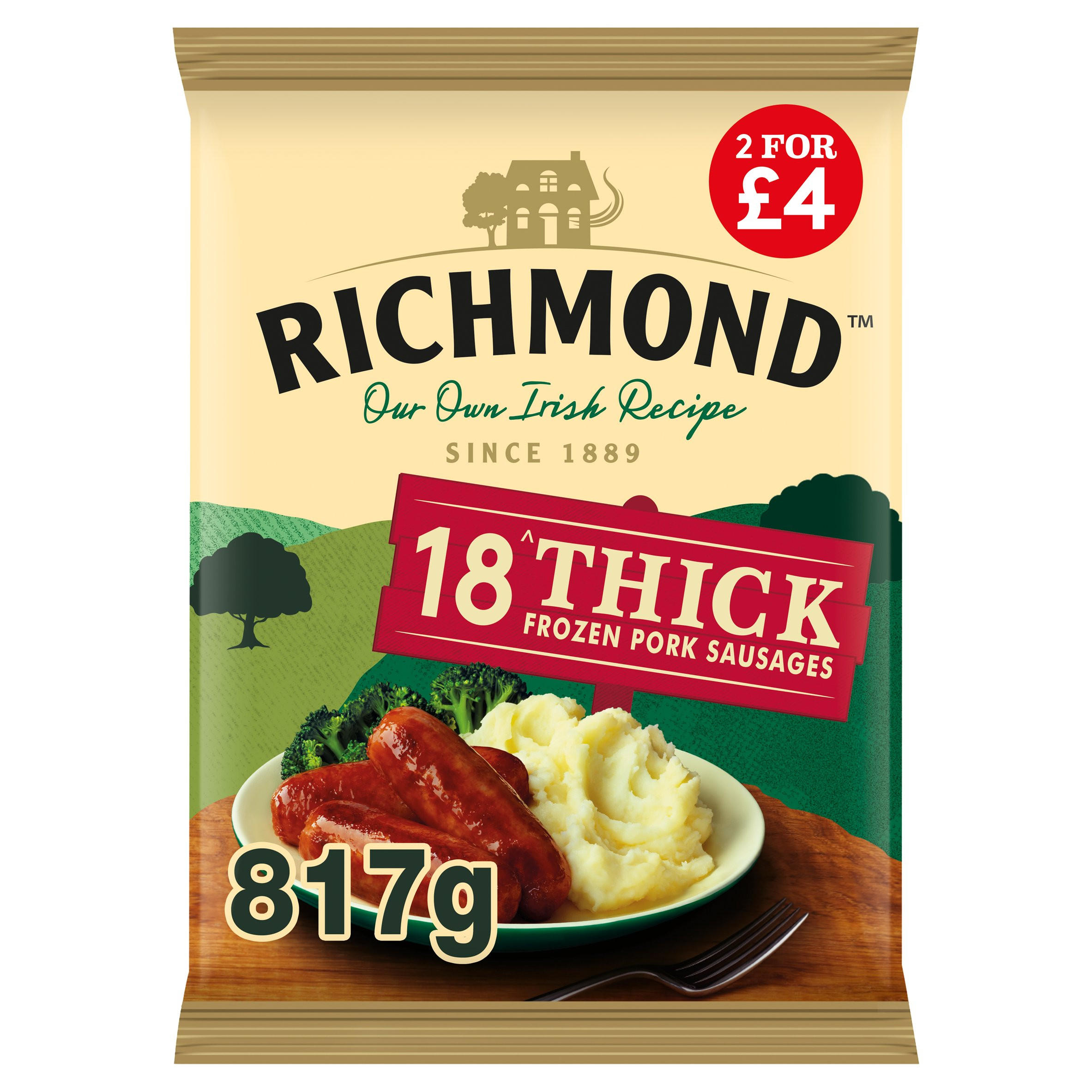 Richmond 18 Thick Frozen Pork Sausages 817g Sausages Iceland Foods