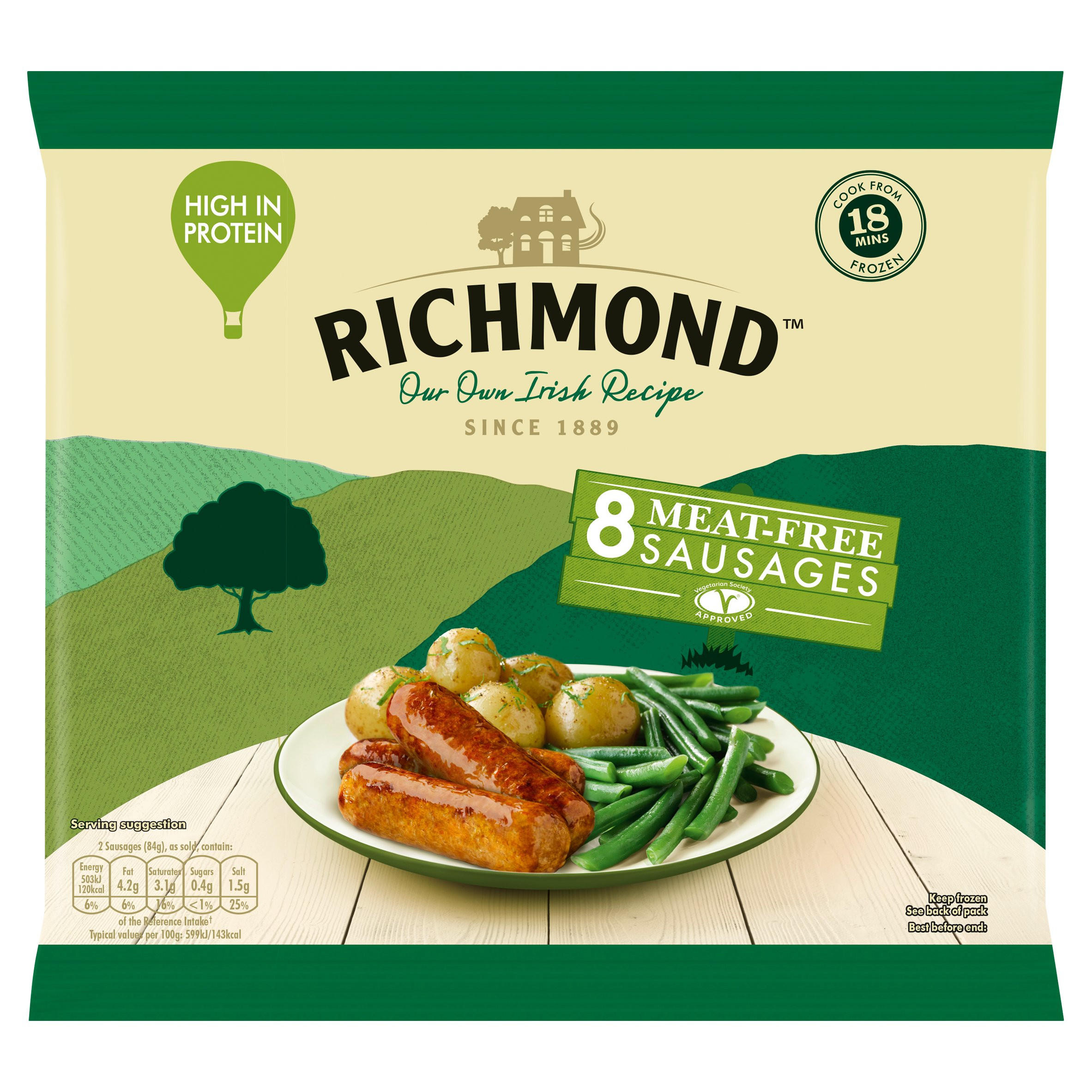 Richmond 8 Thick Frozen Meat Free Sausages | Vegan | Iceland Foods