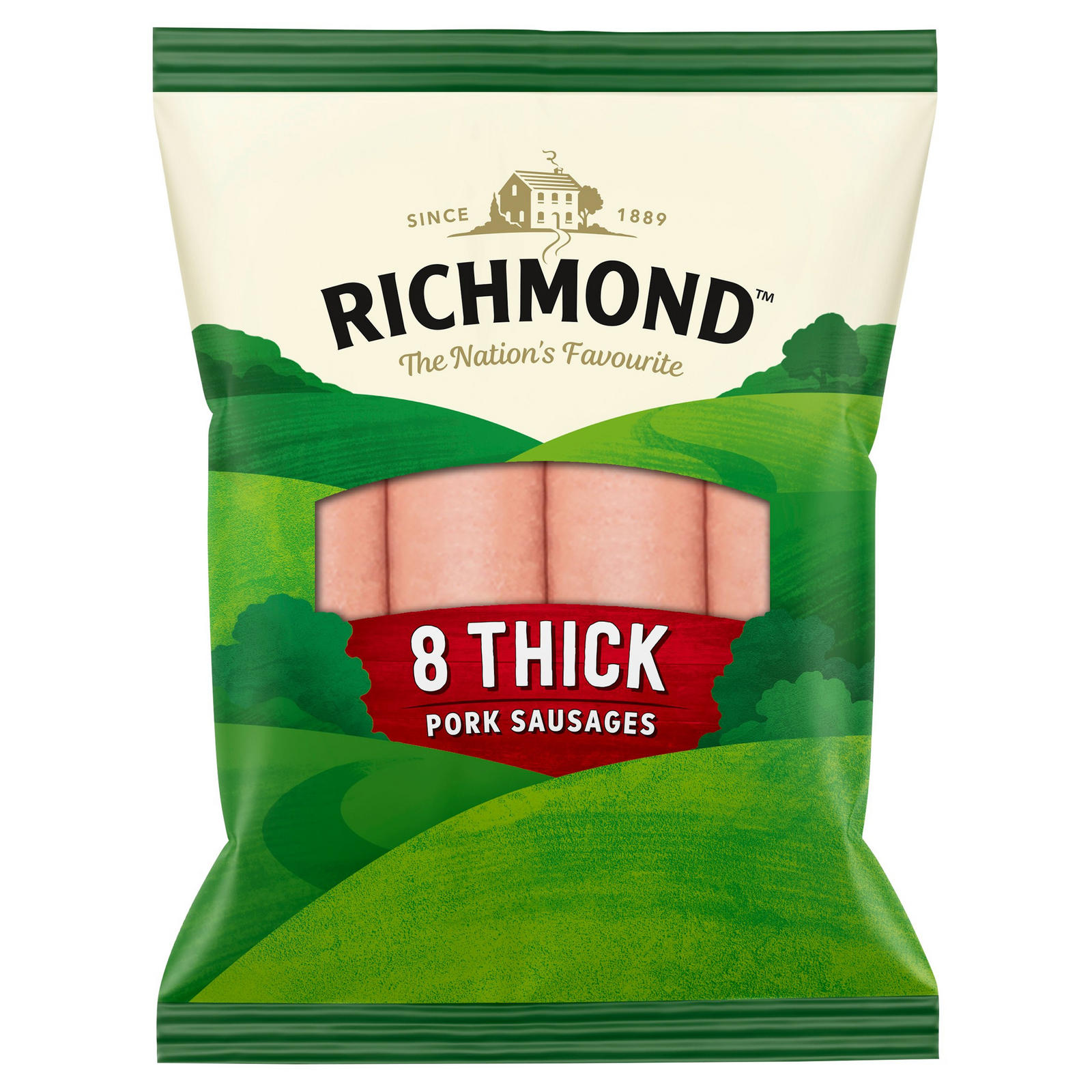Richmond 8 Thick Pork Sausages 410G | Sausages | Iceland Foods