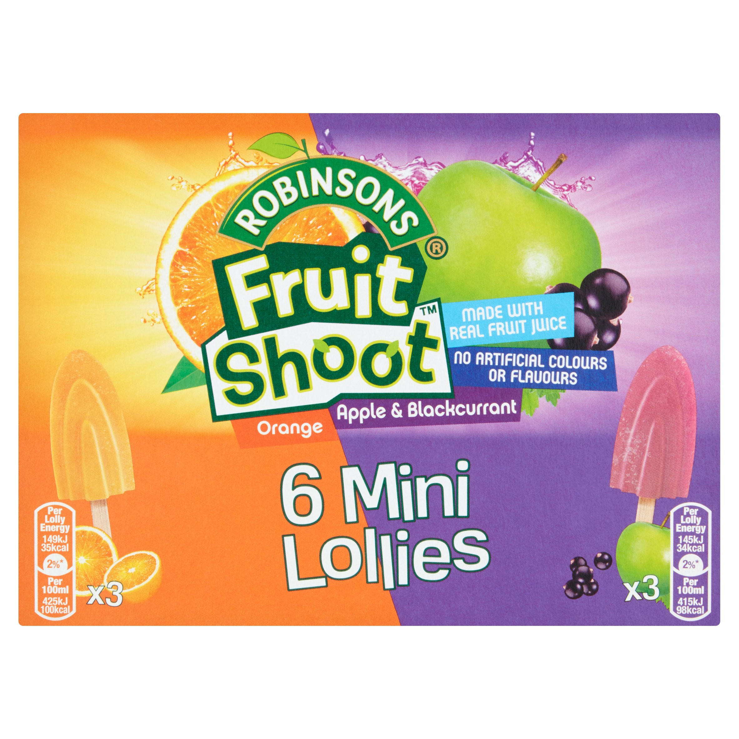 Robinsons Fruit Shoot Orange, Apple & Blackcurrant Mini Lollies 6